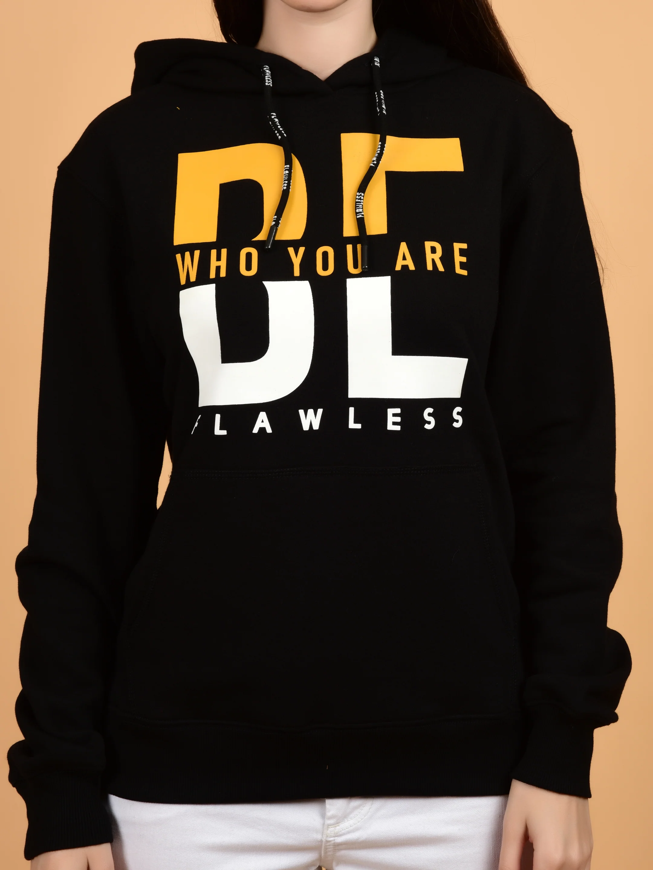 Flawless Women Trendy Black Printed Hoodie - Image 3