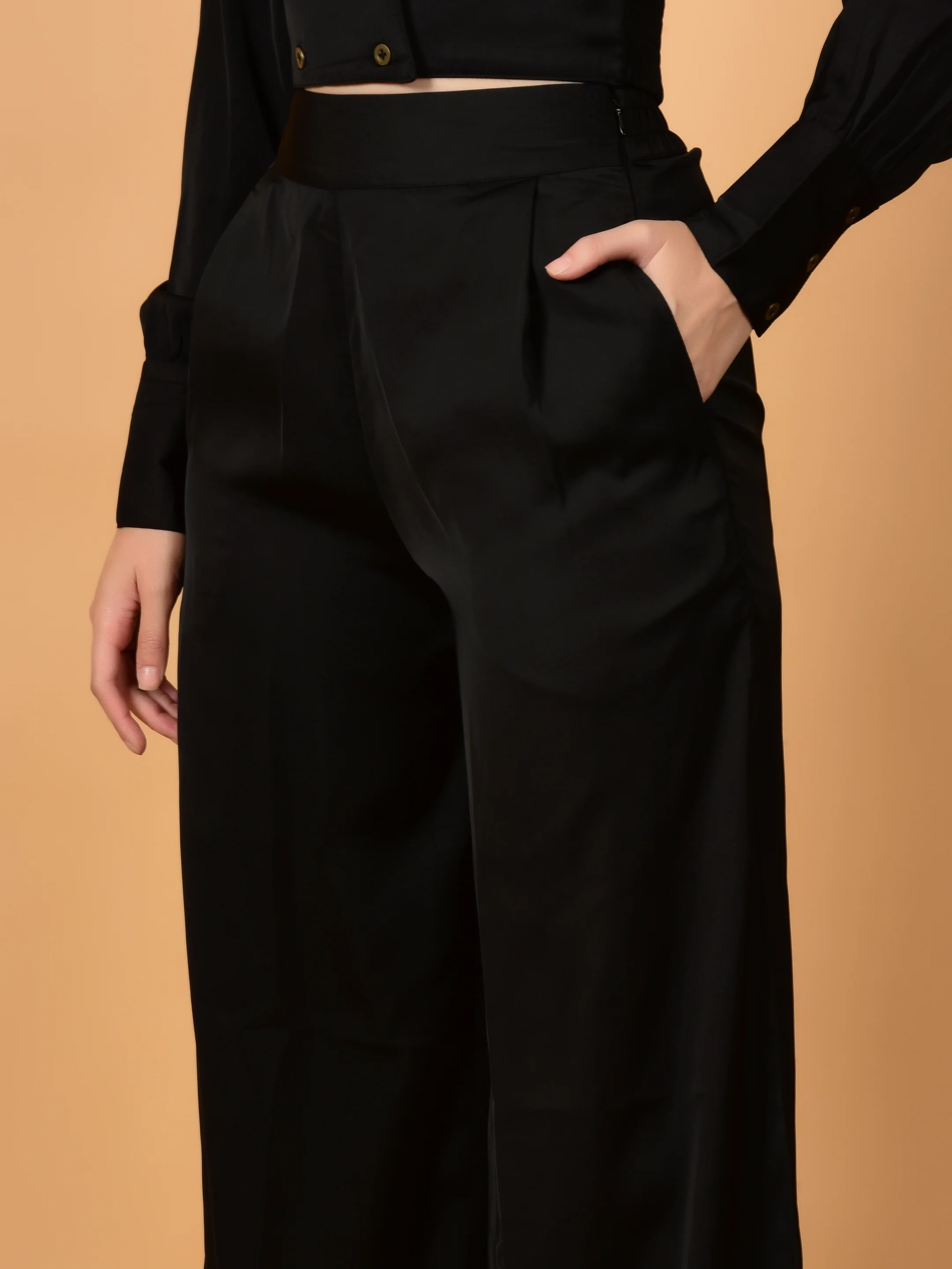 Flawless Women Black Satin Co-Ord Set | DIXI - Image 7