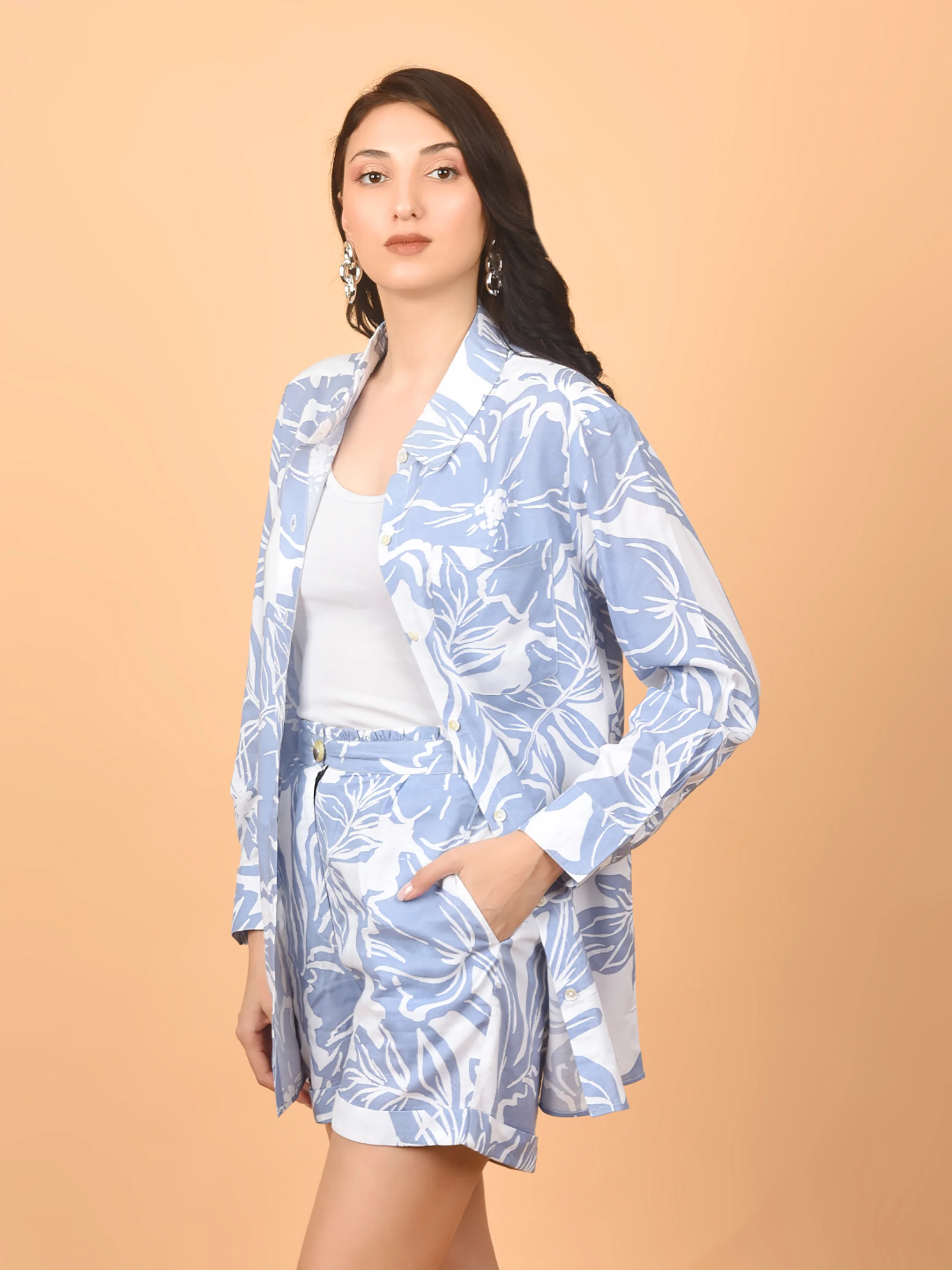 Flawless Women Blue Printed Co-ord Set | ALEX - Image 4