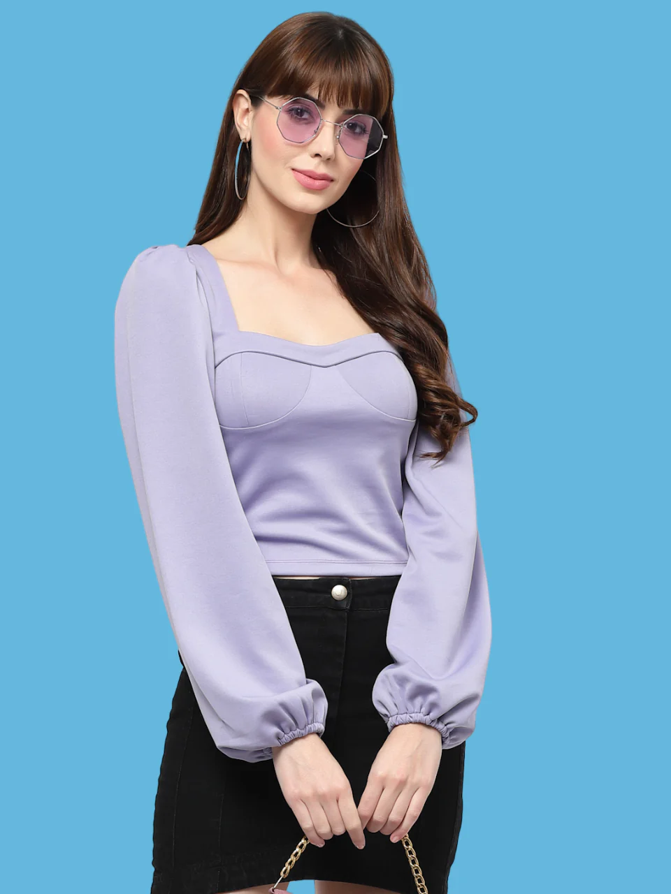 Flawless Letest Women Lavendra Crop Top | MOON - Image 4
