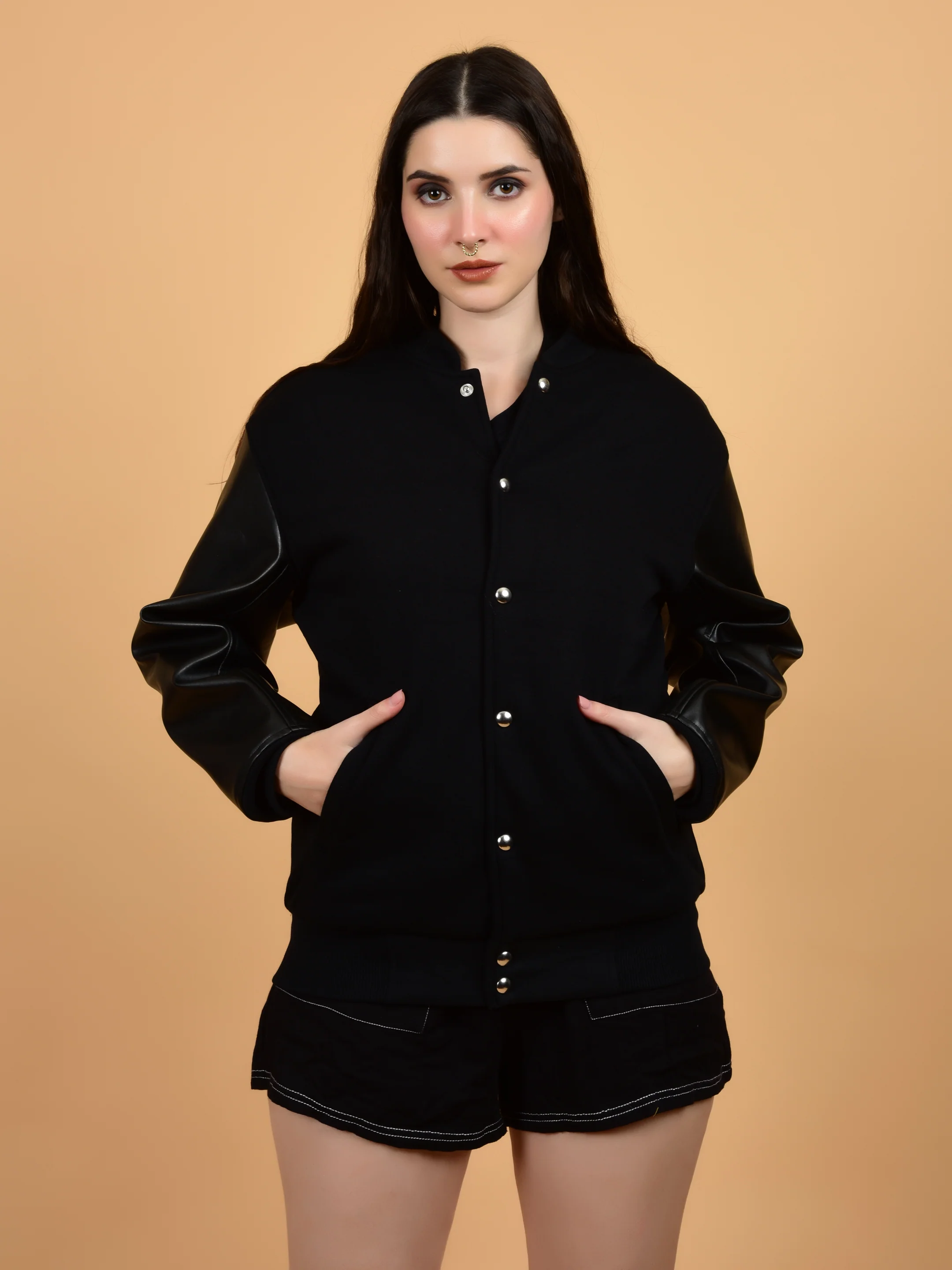 Flawless Women Black Printed Bomber Jacket - Image 6