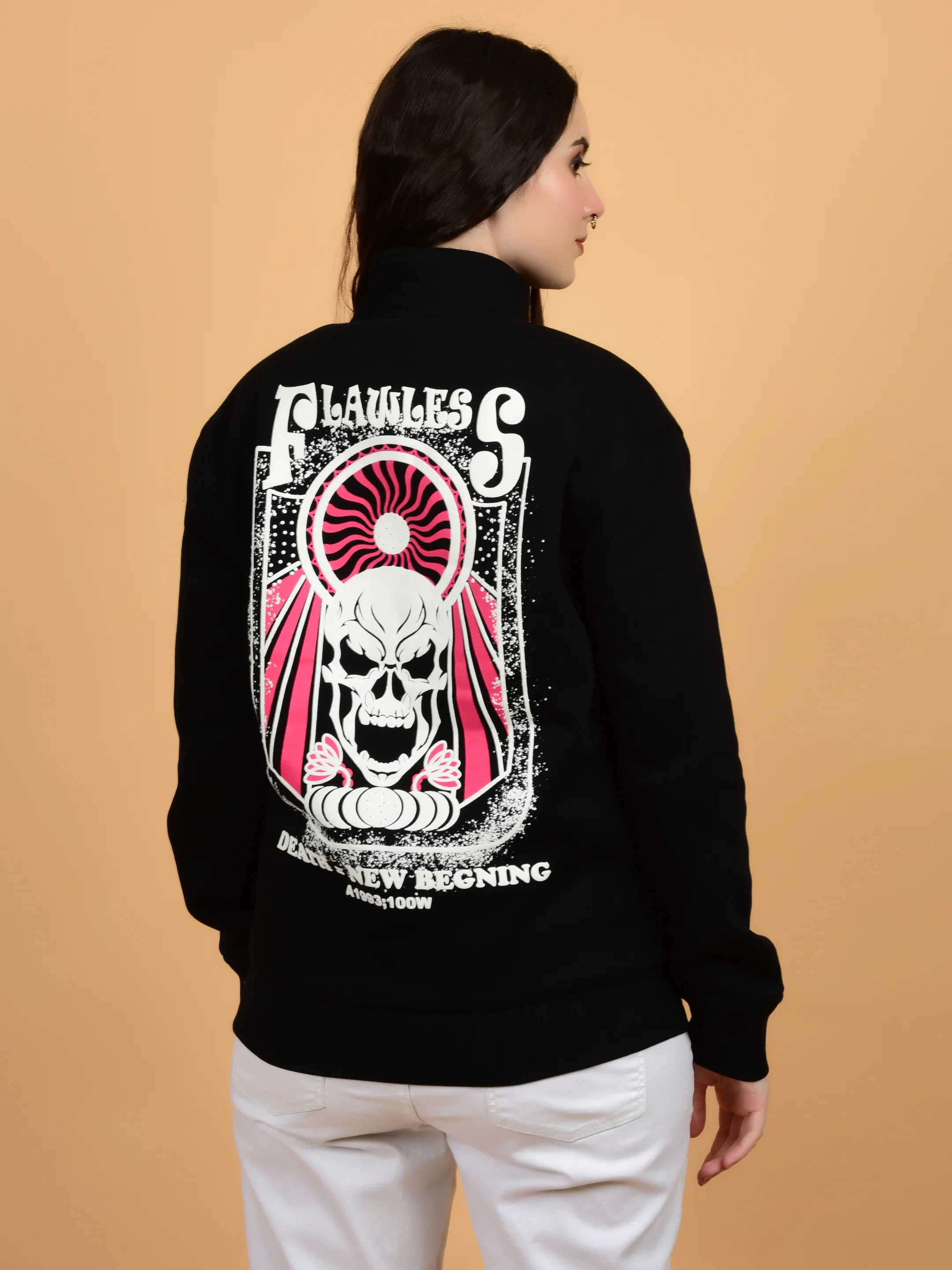 Flawless Women Black Printed Bomber Jacket - Image 4