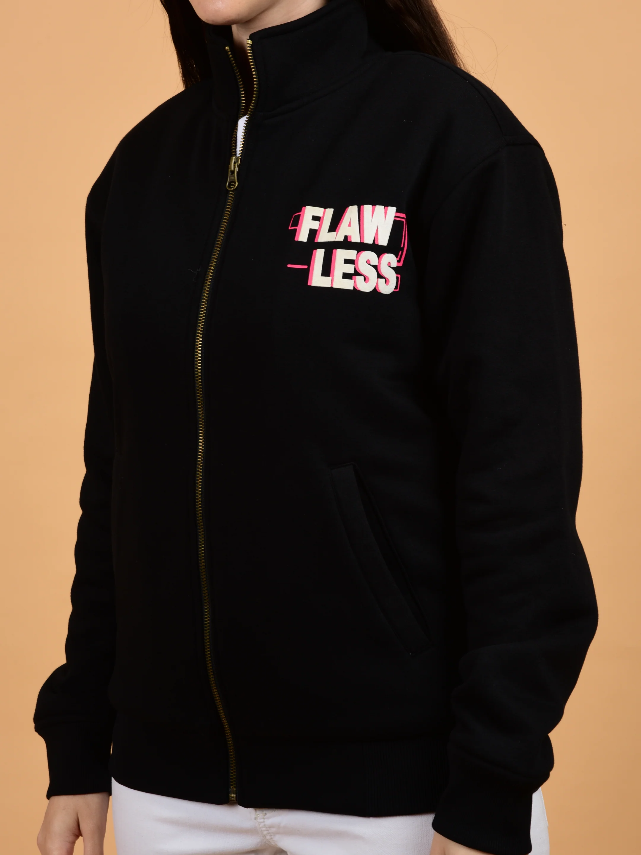 Flawless Women Black Printed Bomber Jacket - Image 5