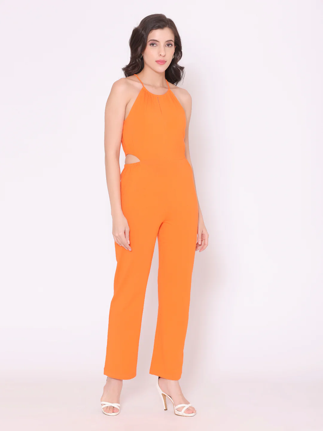 Flawless Women Orange Sleeveless Jumpsuit | CANDY - Image 5