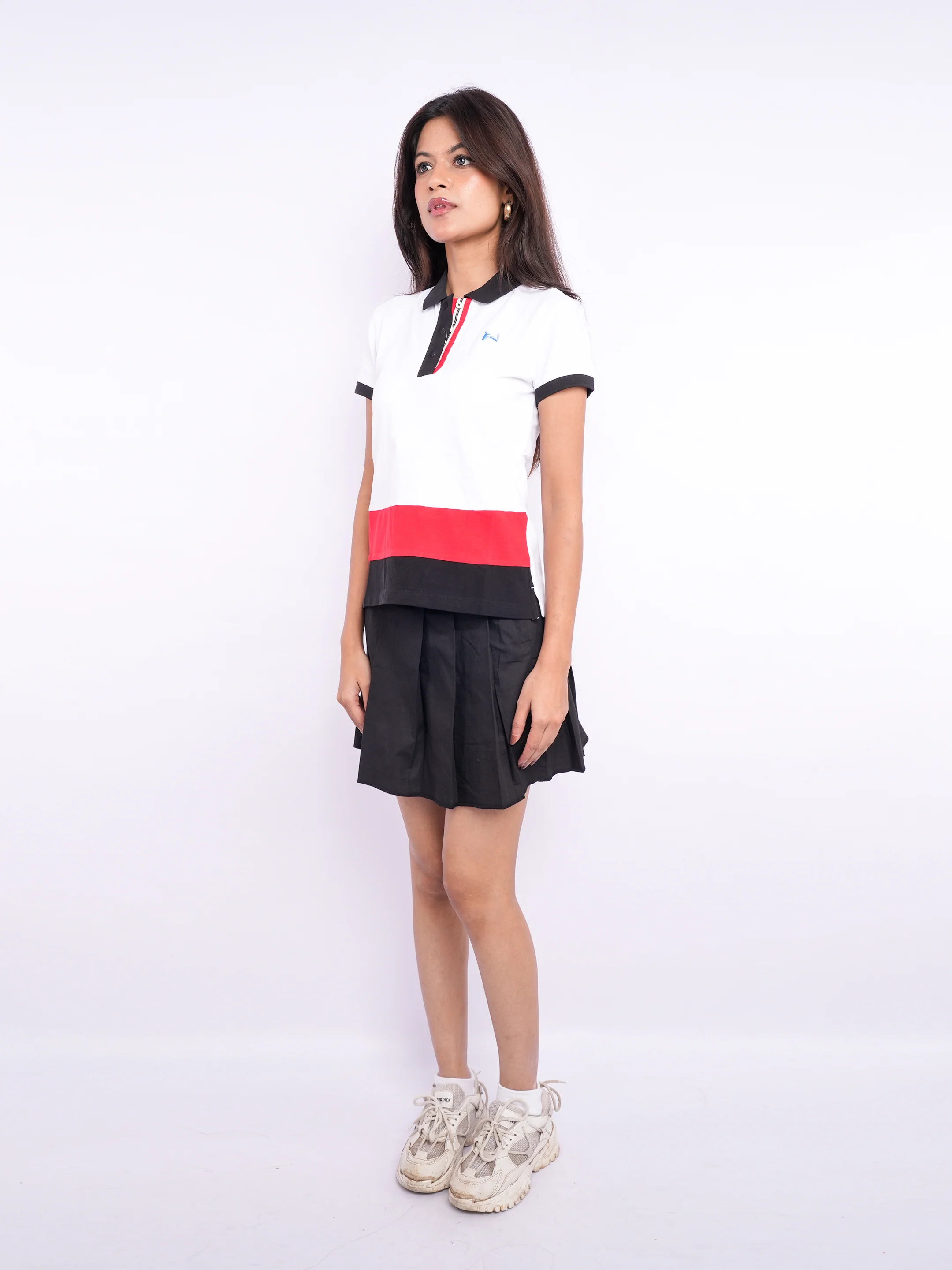 Flawless Women Organic White Trio Polo T-Shirt - Image 3