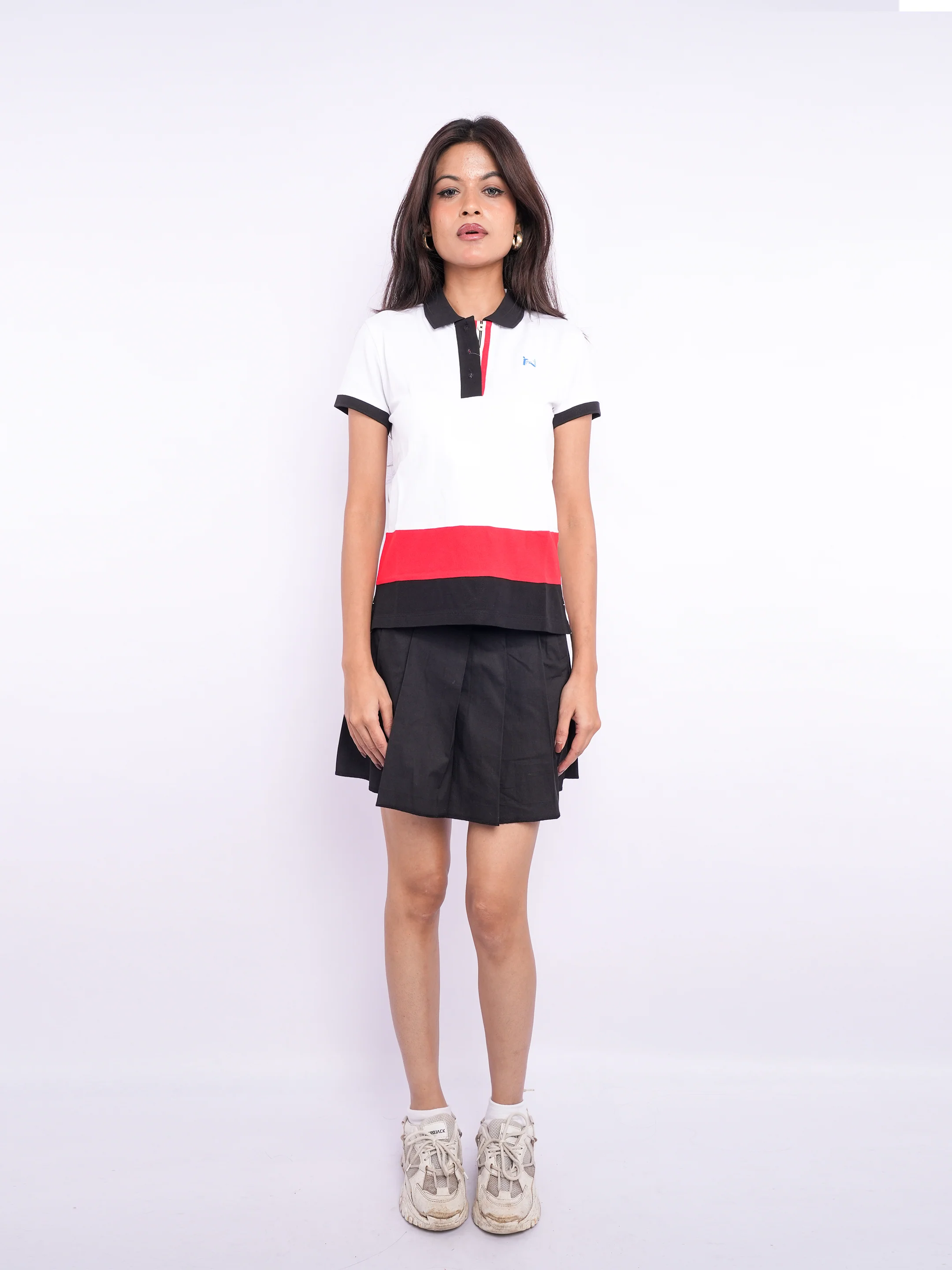Flawless Women Organic White Trio Polo T-Shirt - Image 4