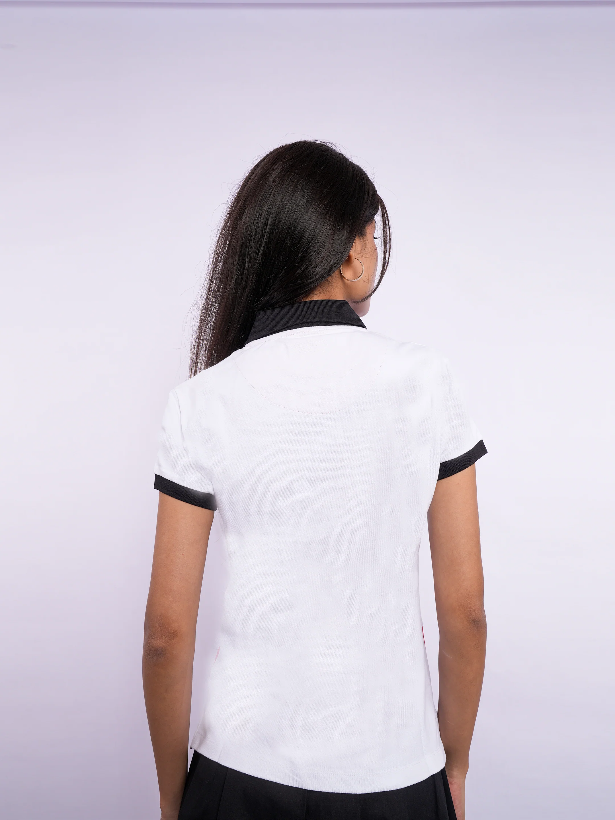 Flawless Women Organic White Trio Polo T-Shirt - Image 8