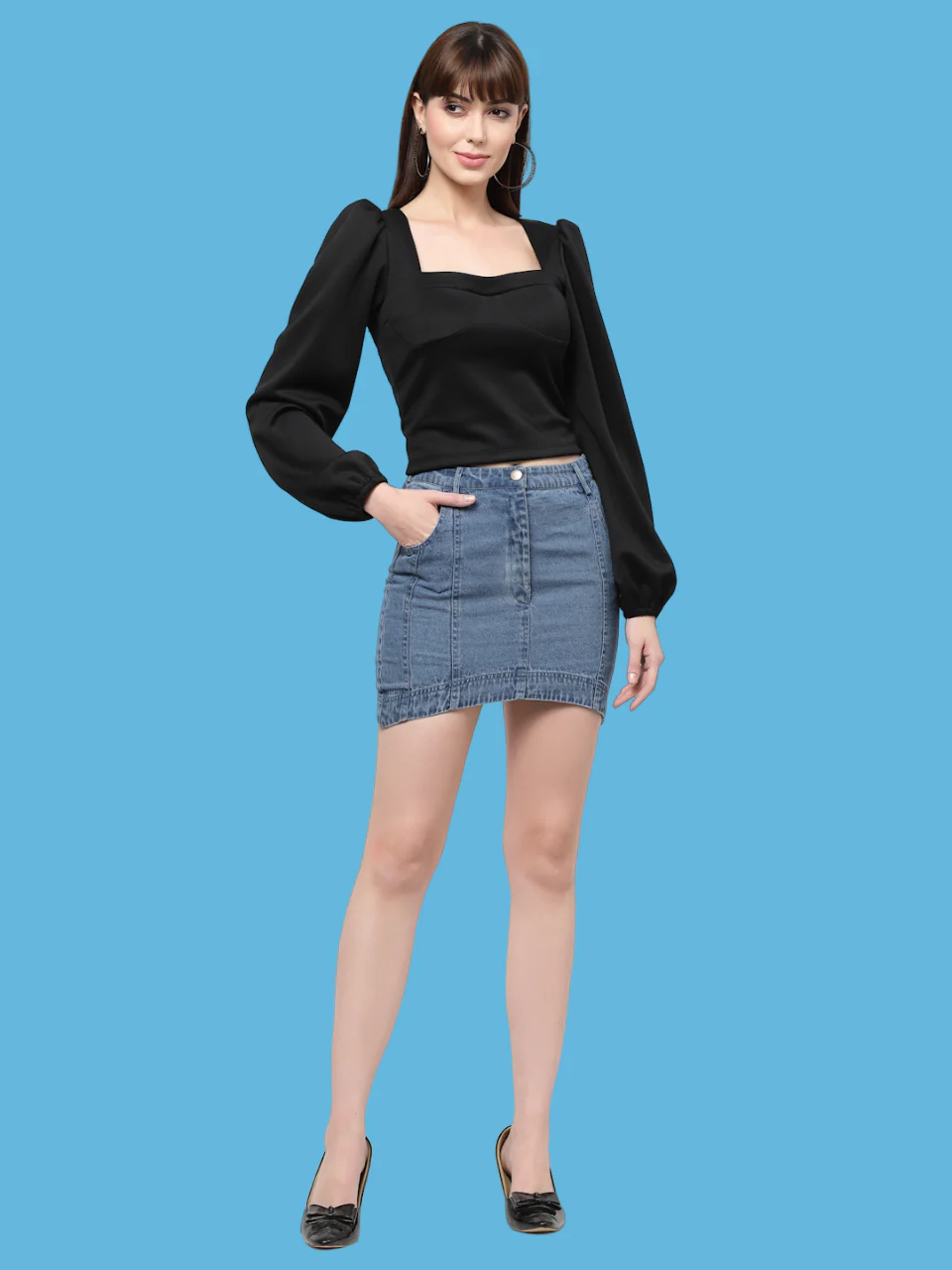 Flawless Letest Women Party Wear Black Crop Top | MOON - Image 5