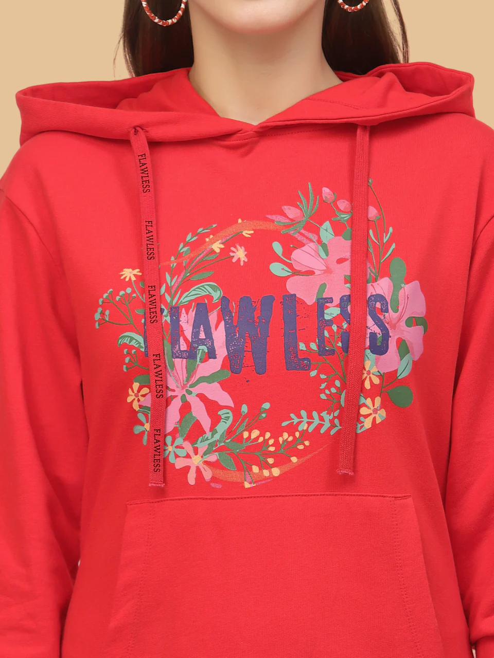 Flawless Women's Red Hooded Dress For Winter - Image 5