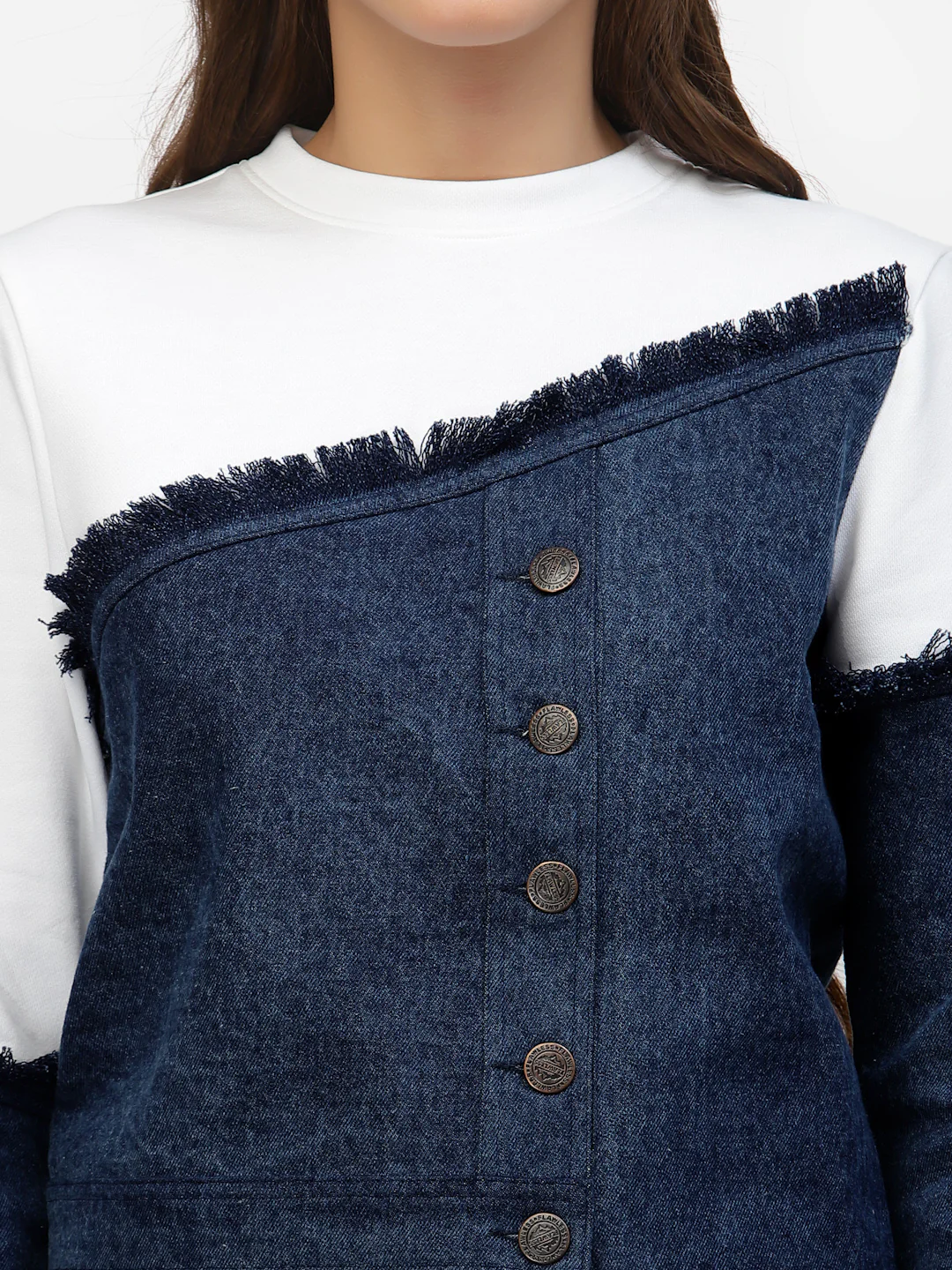 Flawless Women Stylish Blue And White Sweatshirt | MIXMATCH - Image 3