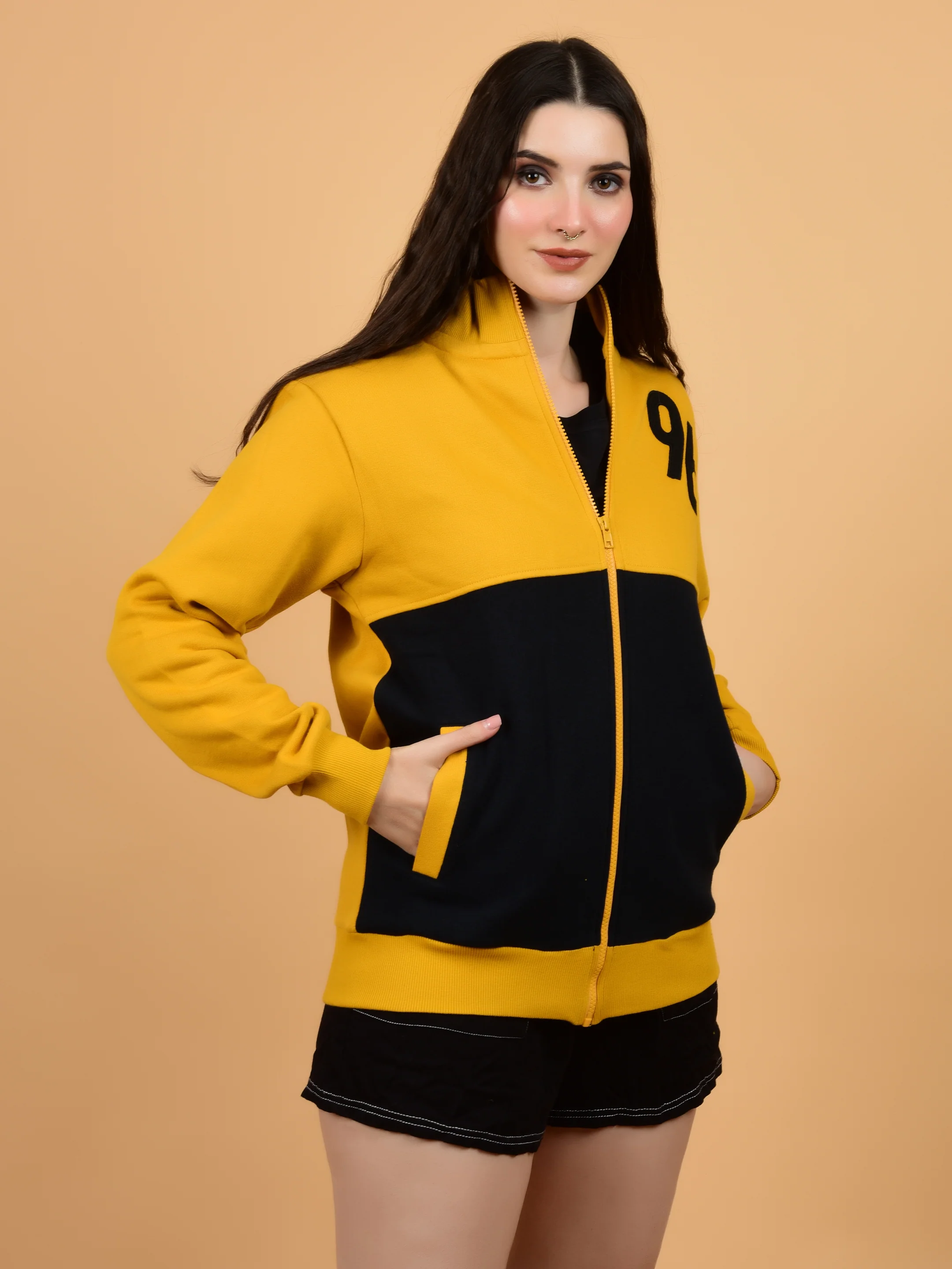 Flawless Women Mustard Zipper Sweatshirt - Image 5