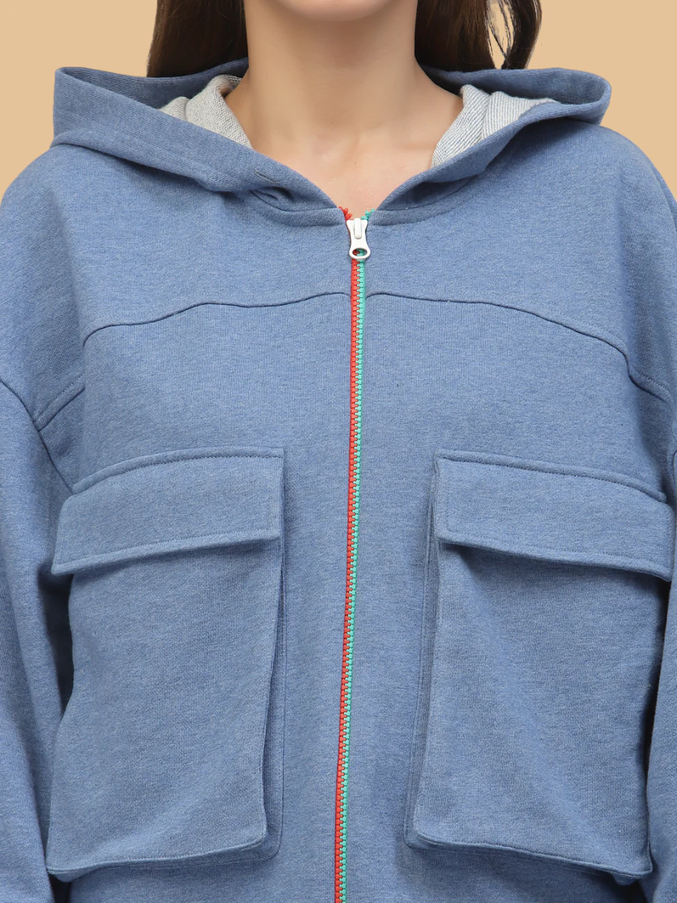 Flawless Women Zipped Blue Sweatshirt | IRISH - Image 3