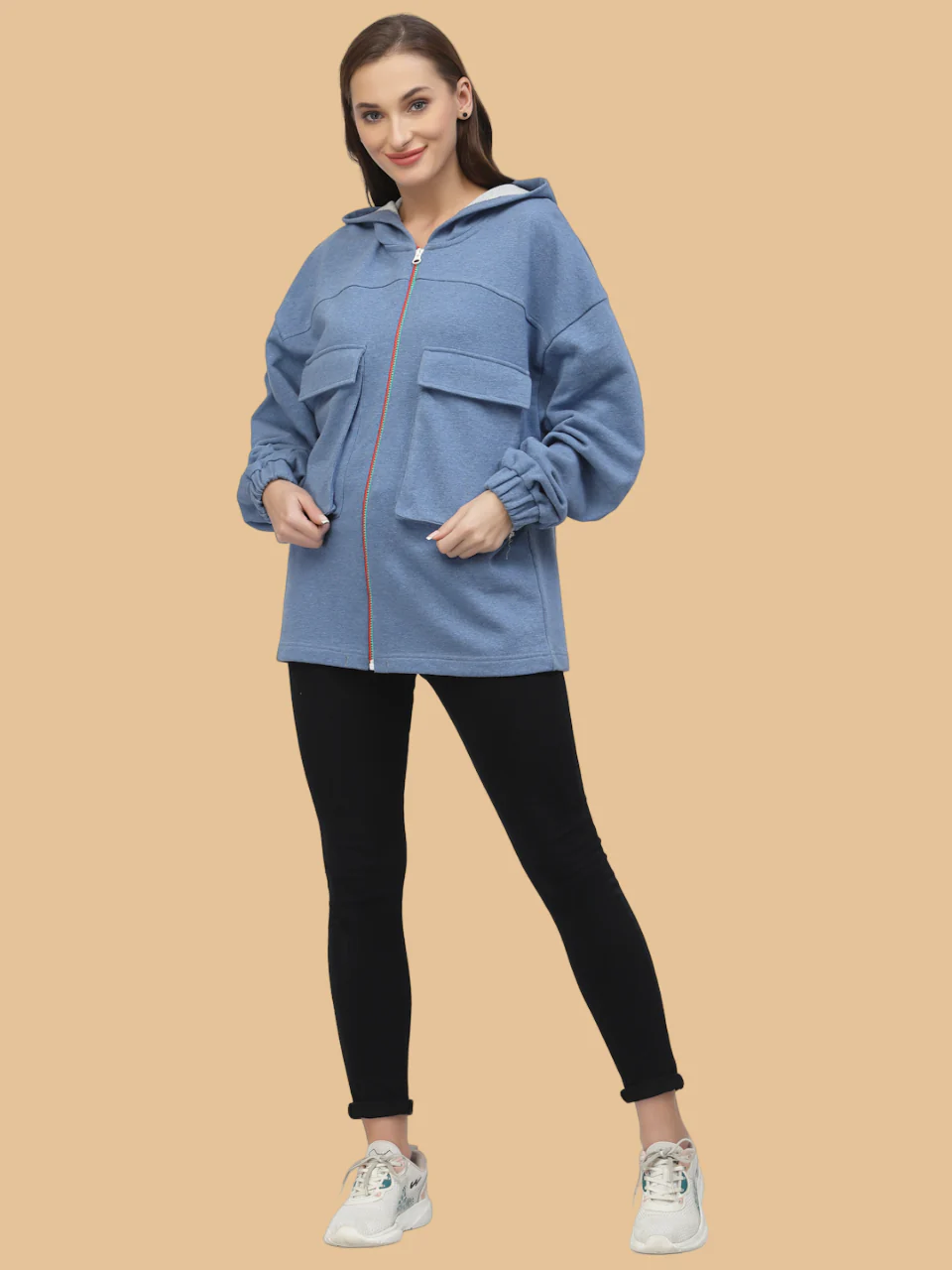 Flawless Women Zipped Blue Sweatshirt | IRISH - Image 6