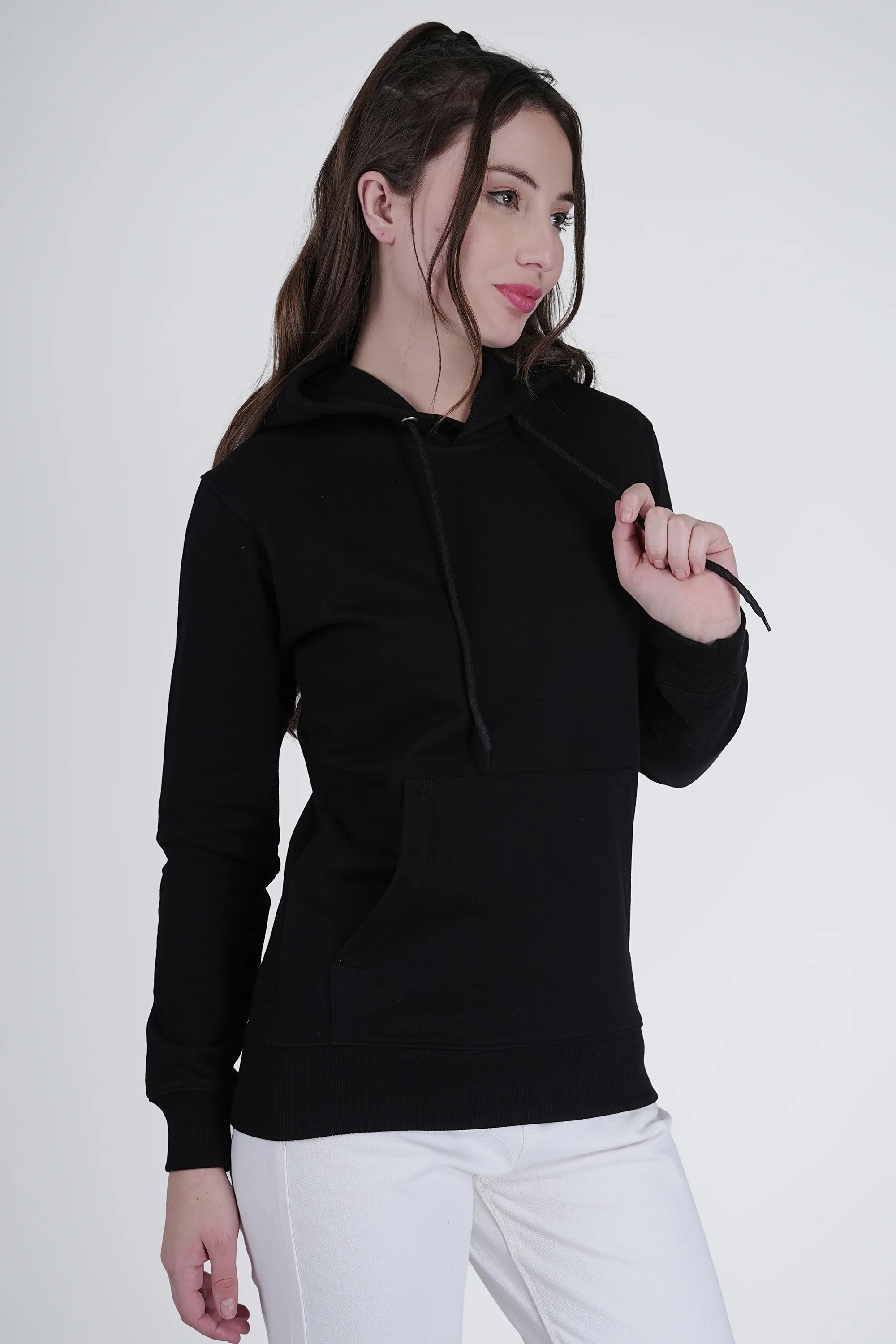 Flawless Women's Black Solid Hoodie - Image 3
