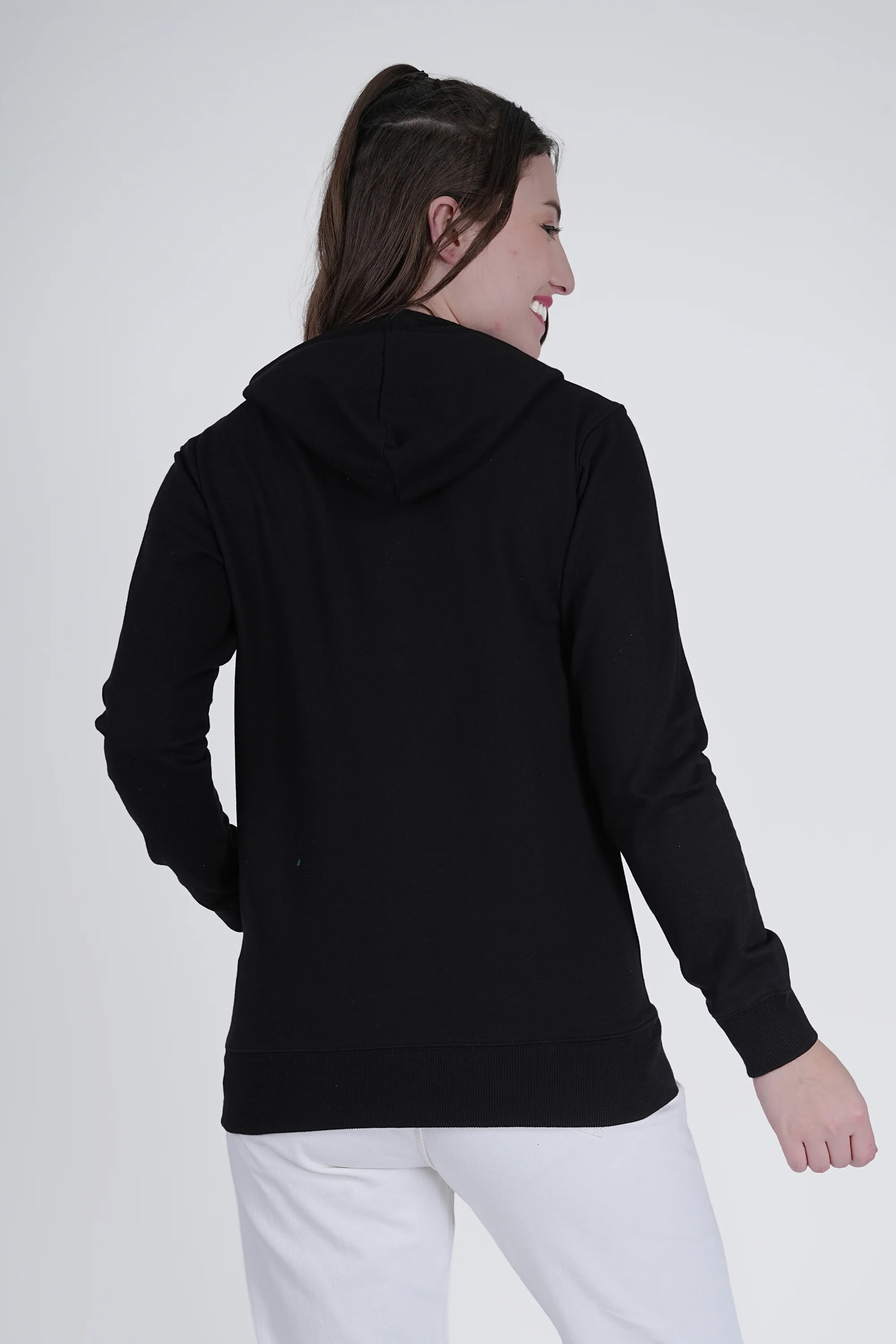 Flawless Women's Black Solid Hoodie - Image 5