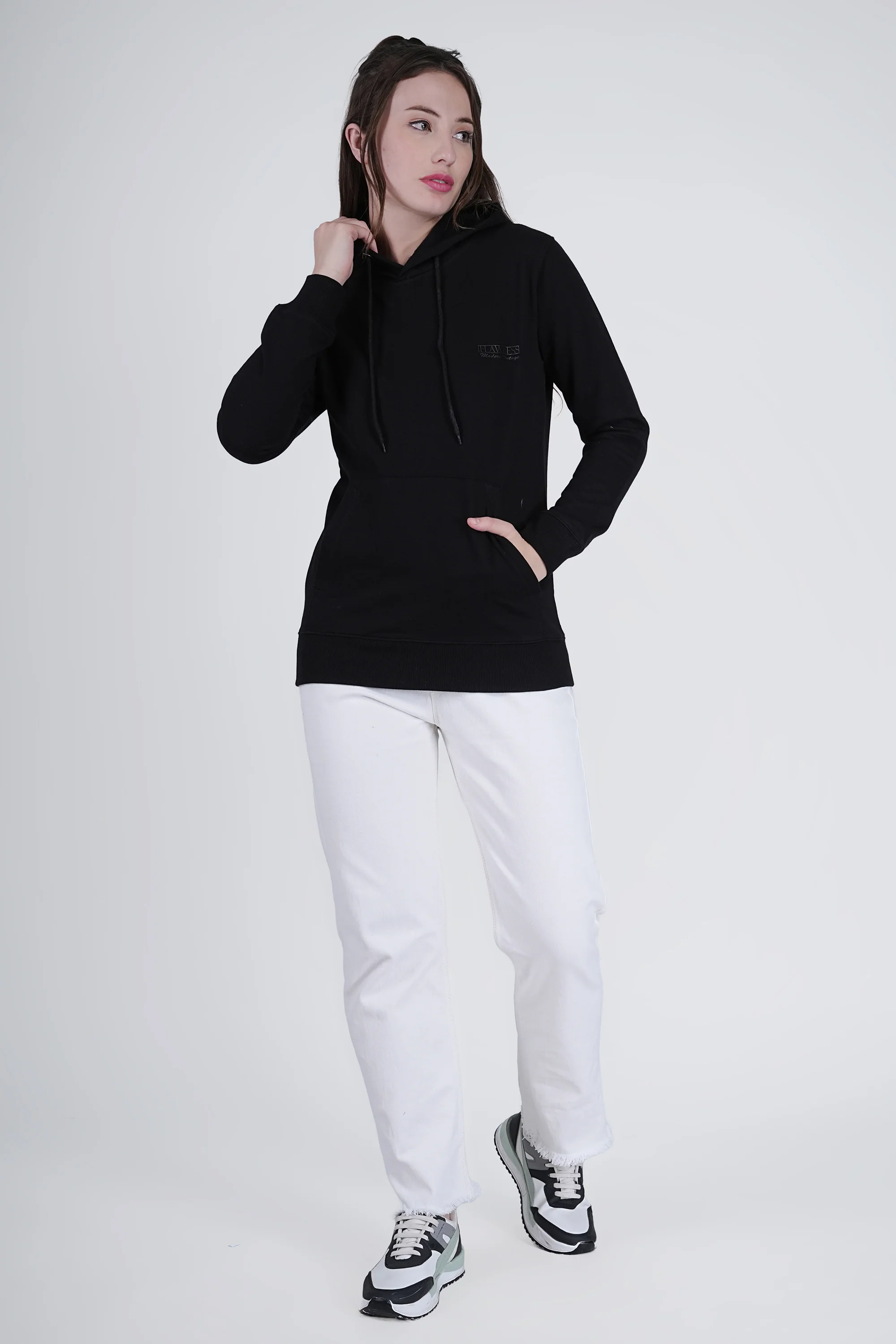 Flawless Women's Black Solid Hoodie - Image 7
