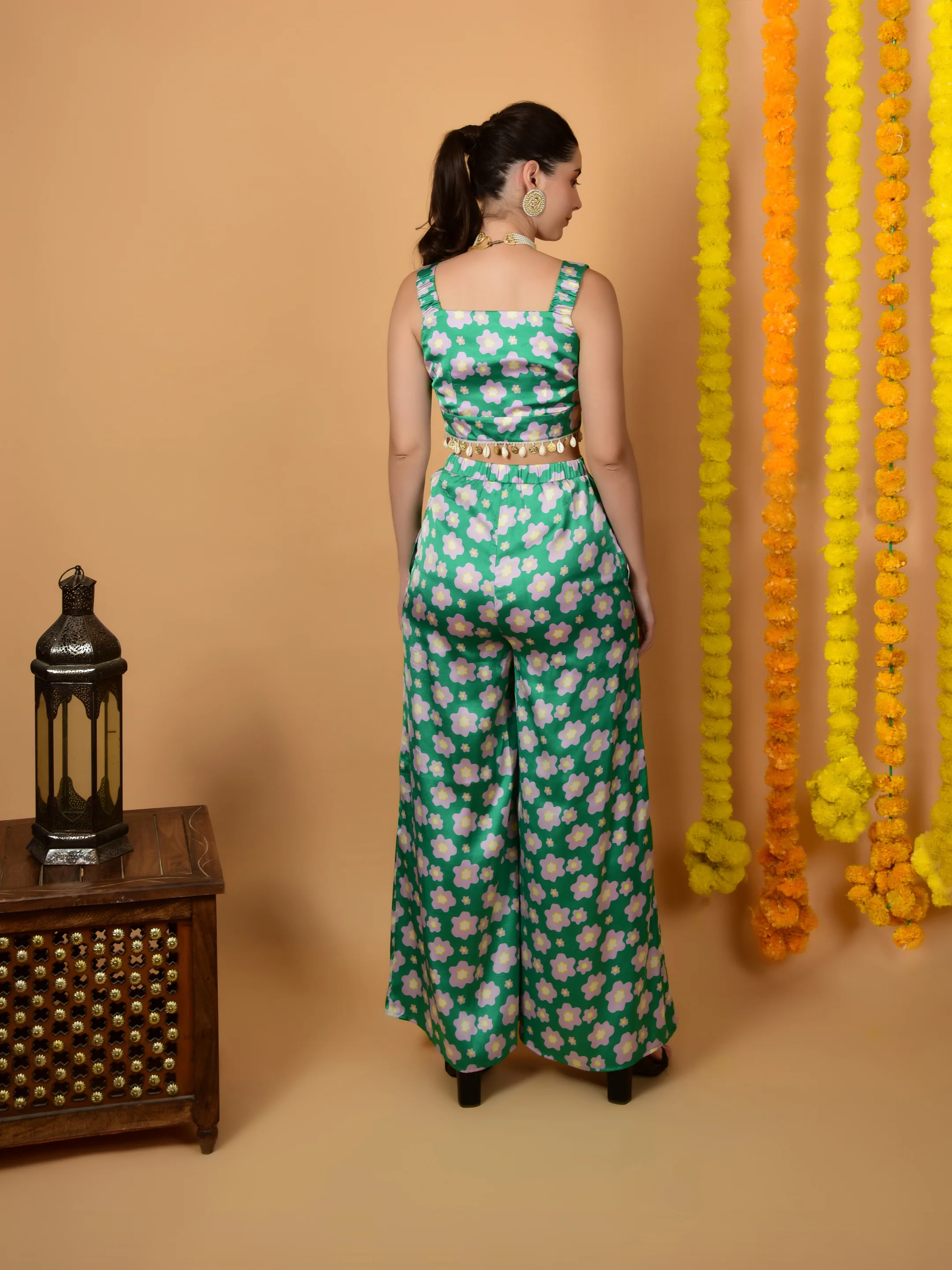 Flawless Women's Green Floral Printed Co-Ord Set | STELA - Image 3