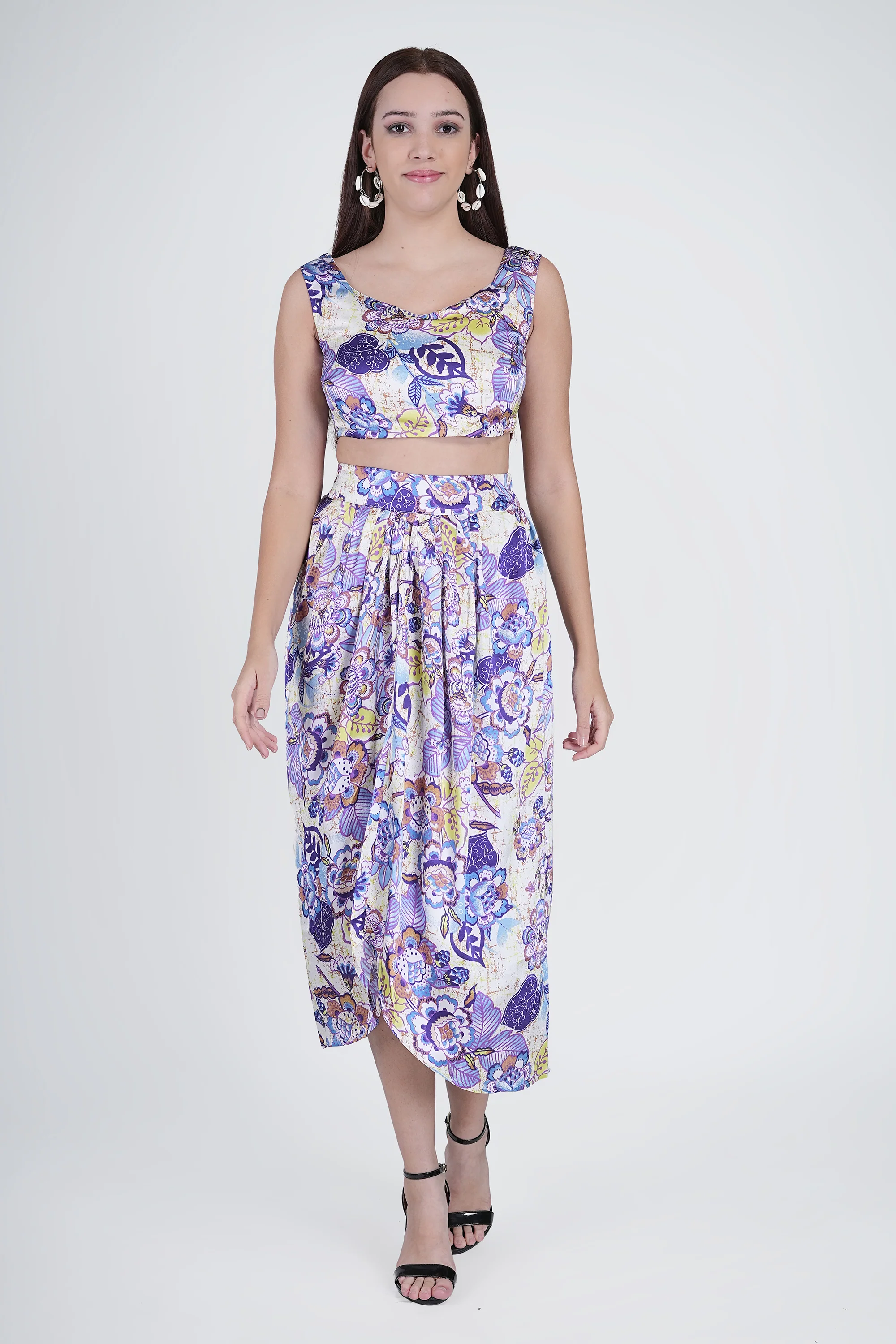 Flawless Women's Indo-Western Co-Ord Set in Satin | GRACE - Image 4