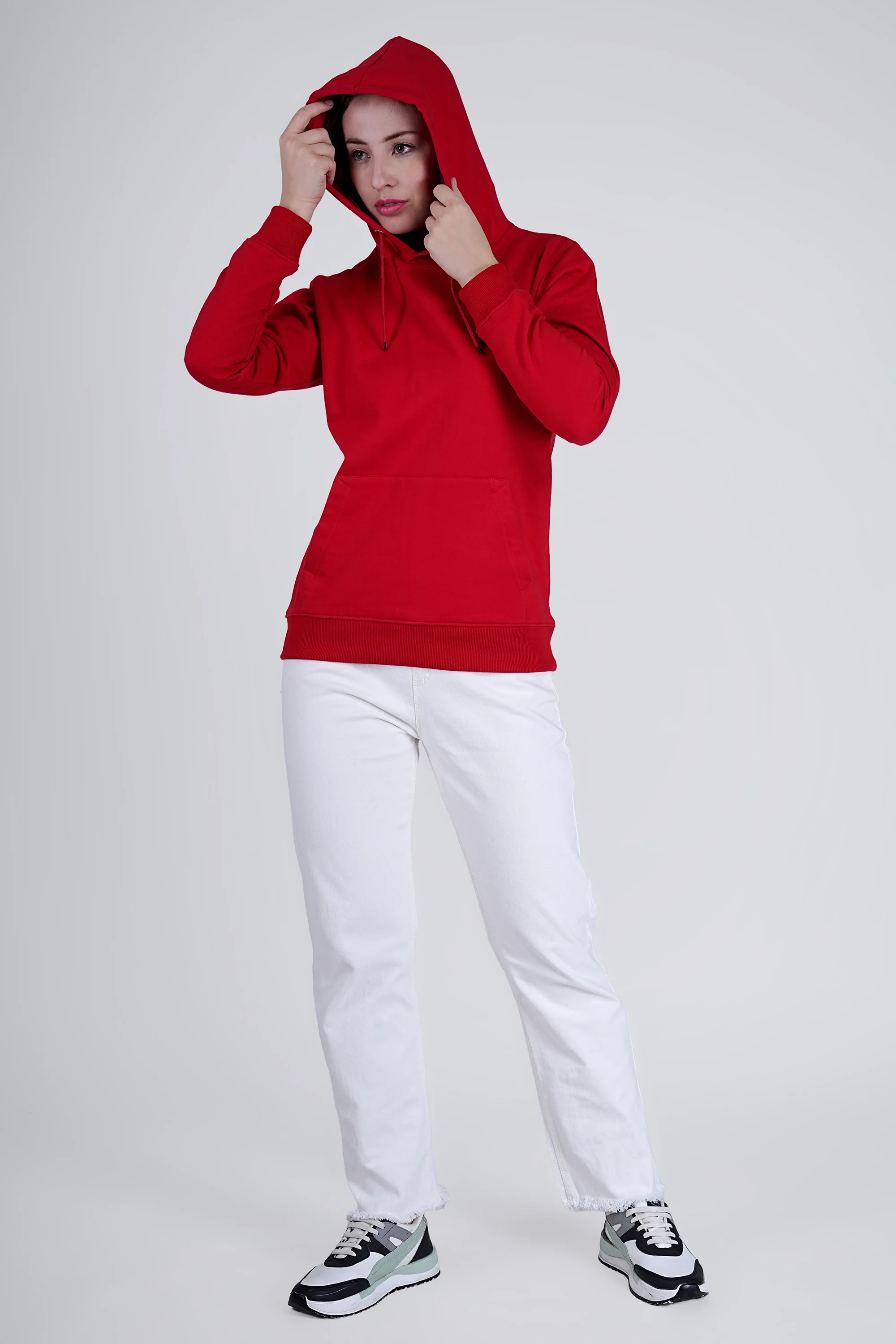 Flawless Women's Red Solid Hoodie - Image 5