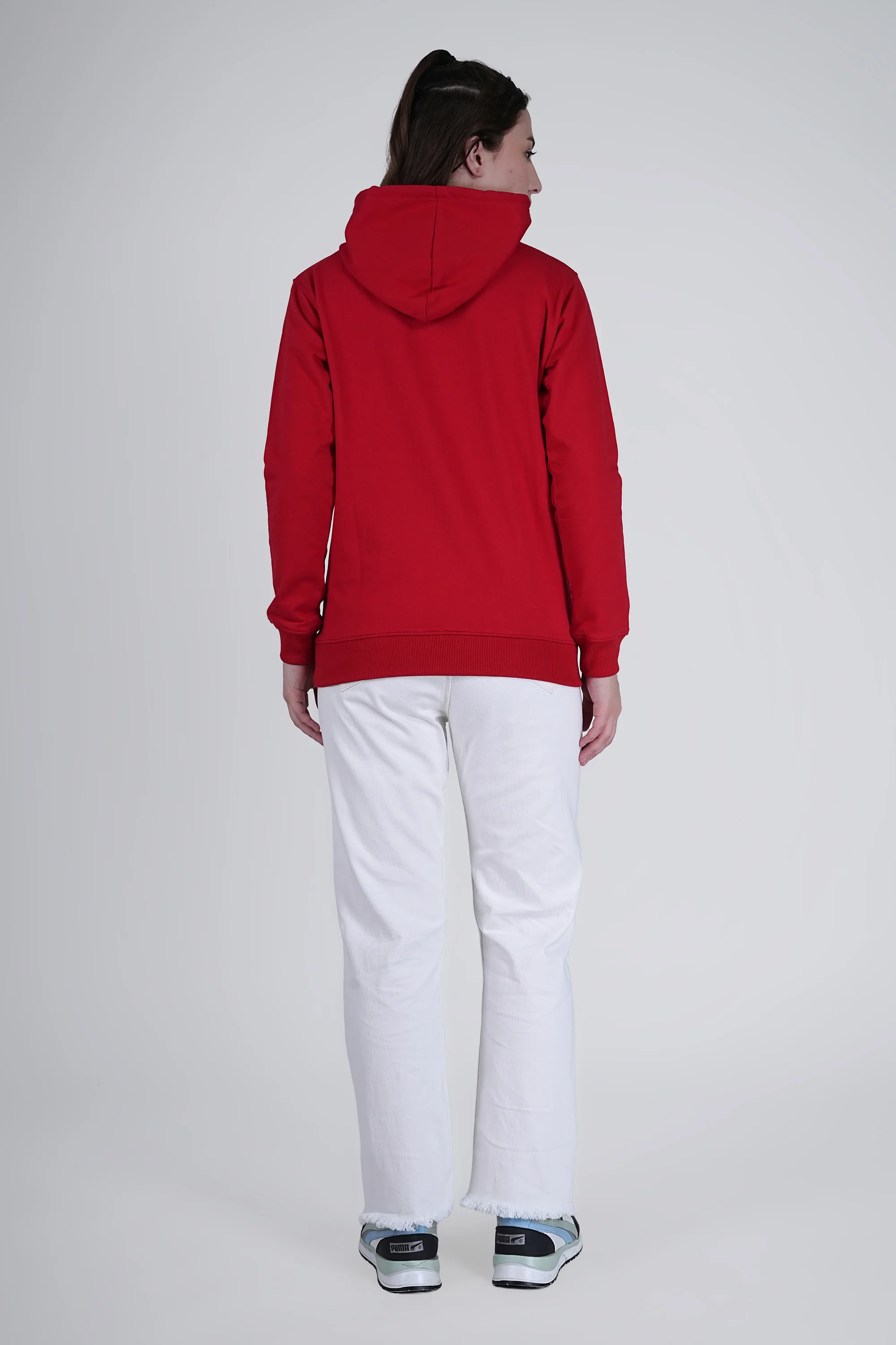 Flawless Women's Red Solid Hoodie - Image 6