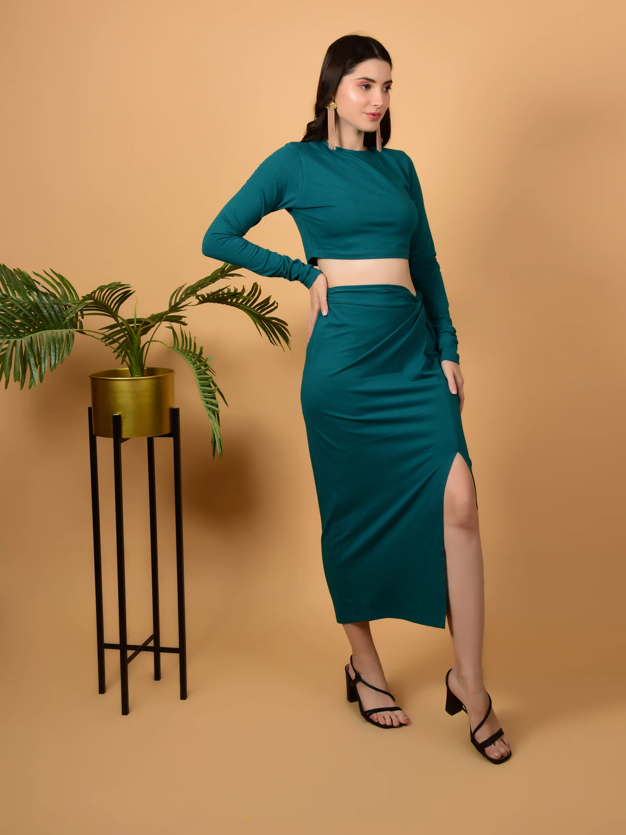 Flawless Women's Cotton Lycra Top and Skirt Party Co-Ord Set | KILLY - Image 6