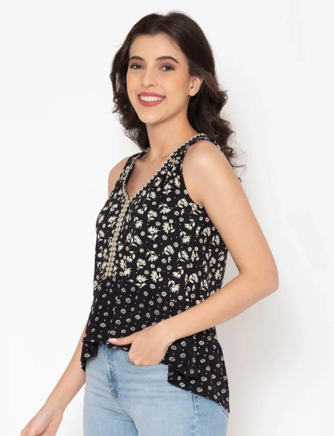 Flawless Women Floral Cotton Top | OROZCO - Image 4