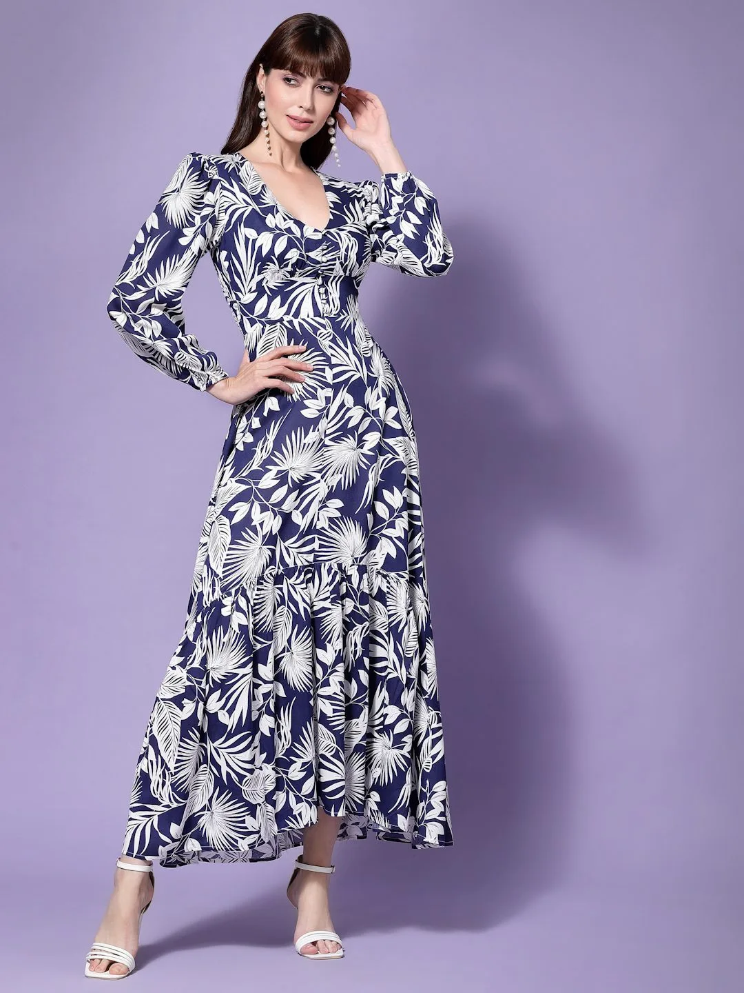 Flawless Trendy Women Tropical Print Party Dress | TROPICAL - Image 4