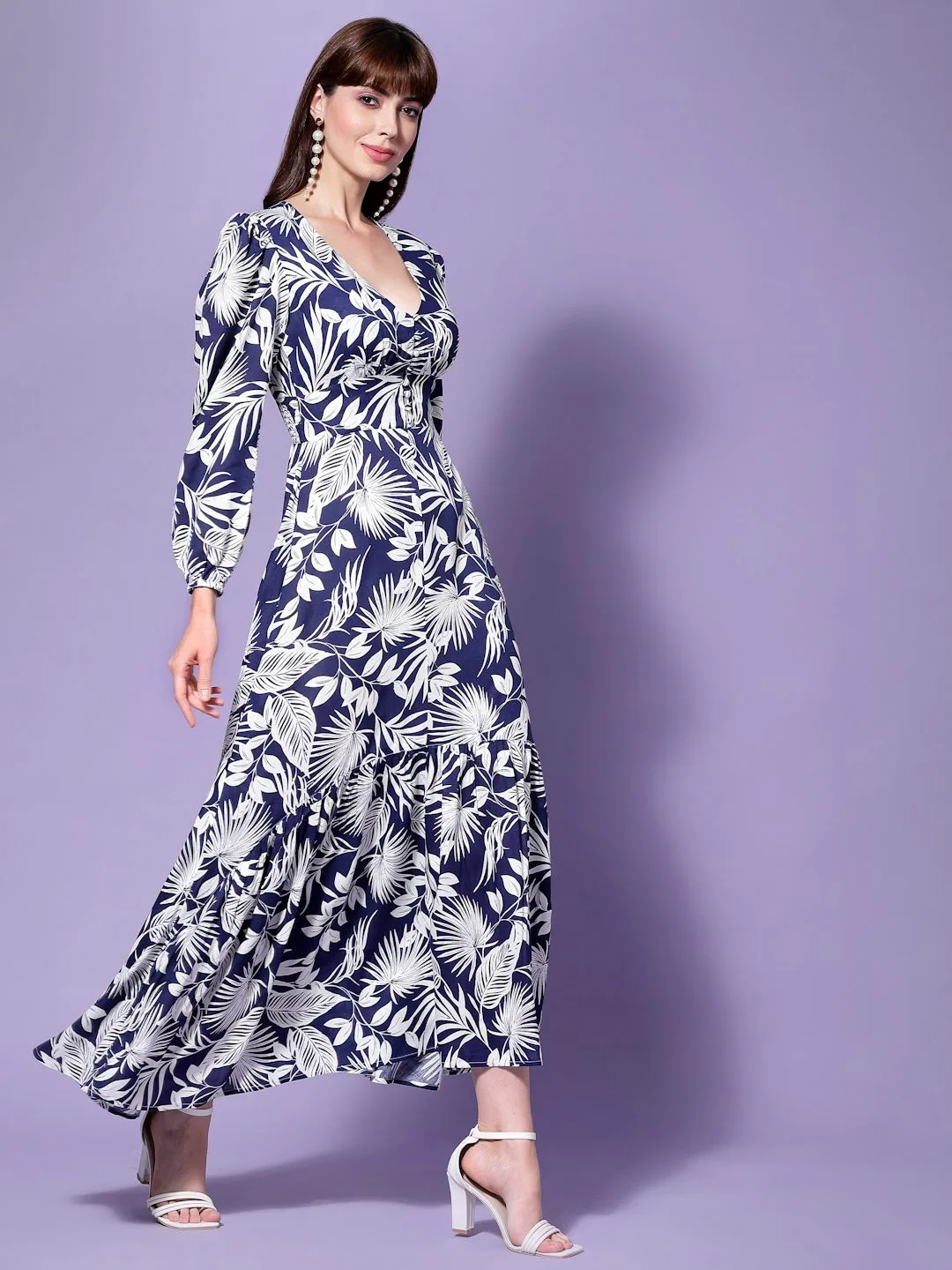 Flawless Trendy Women Tropical Print Party Dress | TROPICAL - Image 5