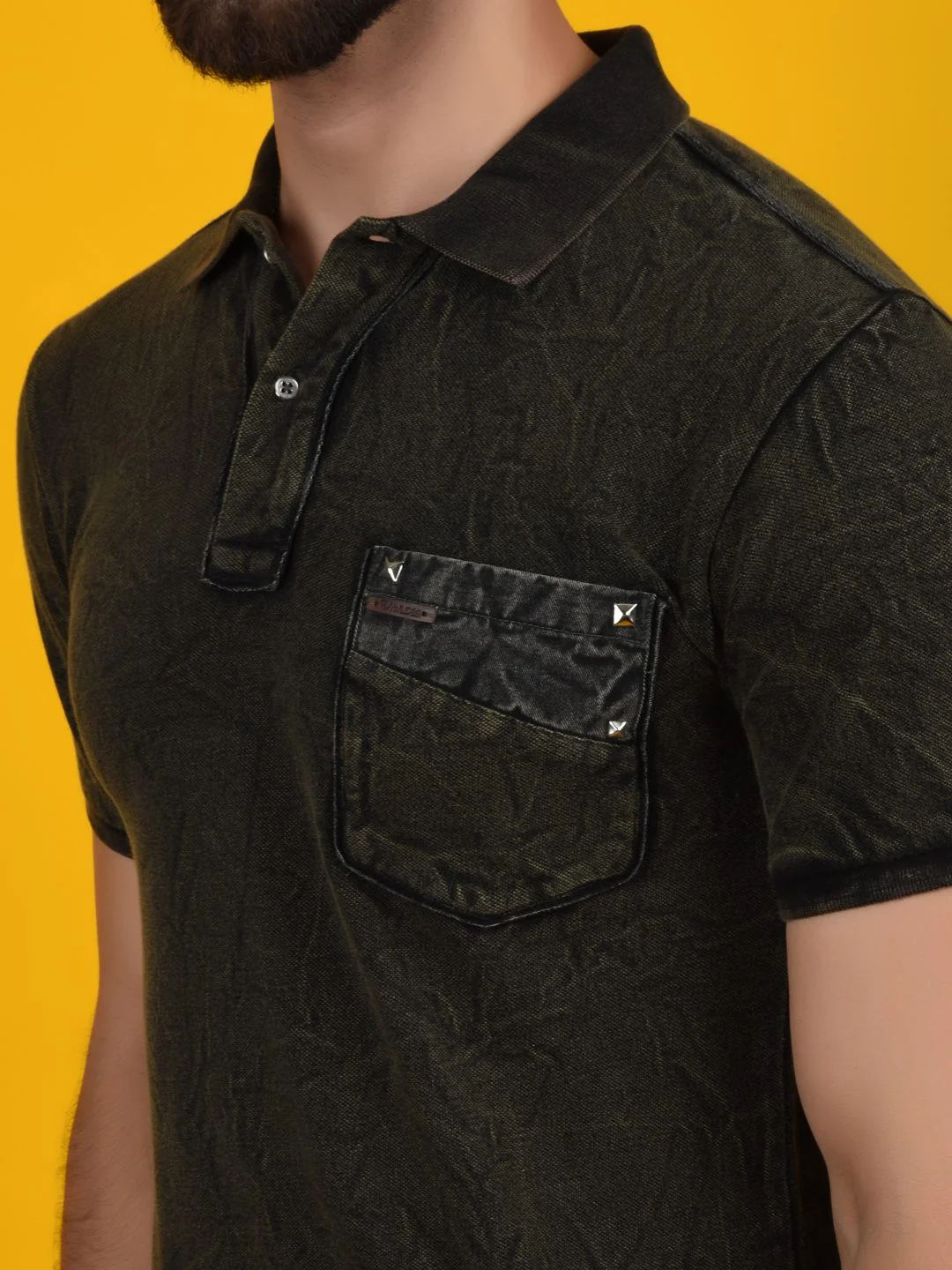 Flawless Forest Green Men Polo T-Shirt | FORESTNIGHT - Image 3