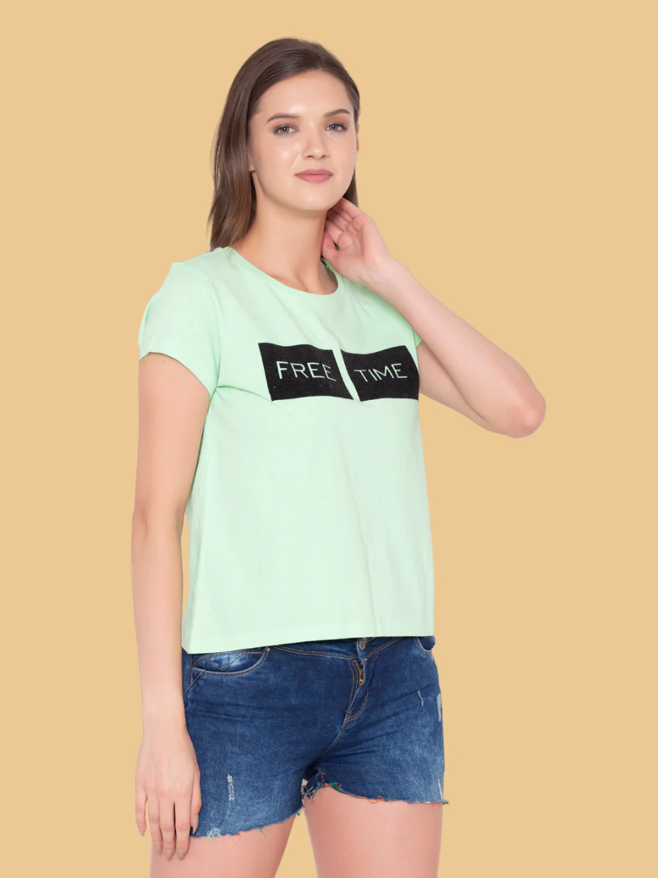 Flawless Free Cotton Green T-Shirt - Image 4