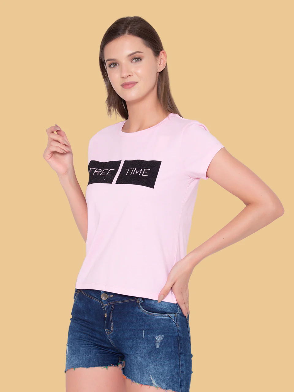 Flawless Cotton Free Pink Cotton T-Shirt - Image 5