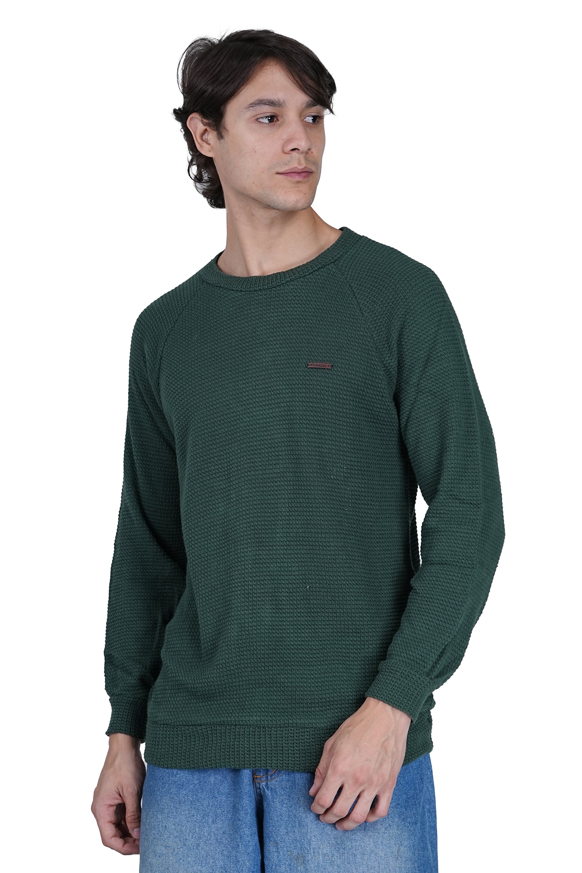 Flawless Men Green Knitted Sweater - Image 4