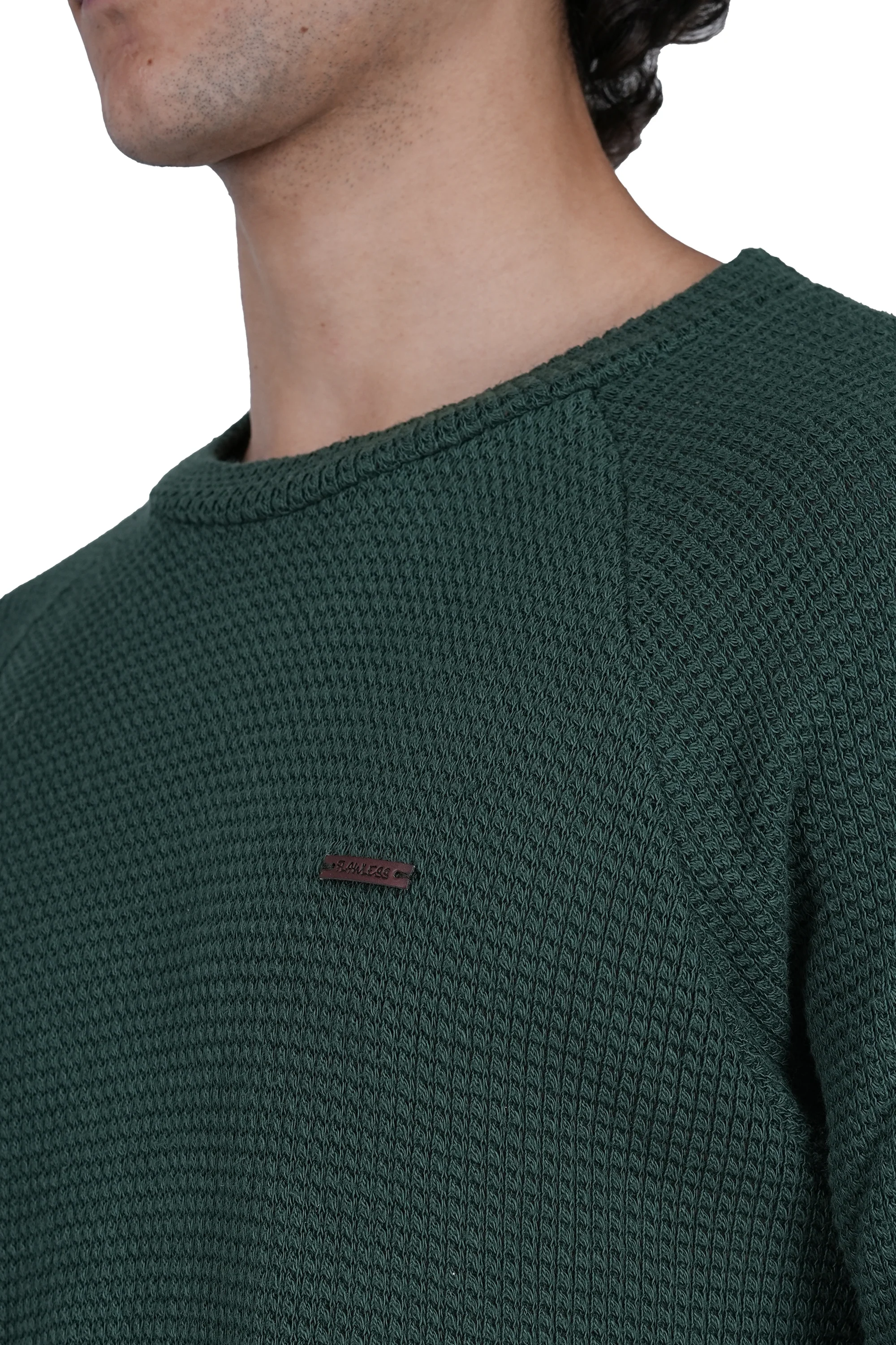 Flawless Men Green Knitted Sweater - Image 5