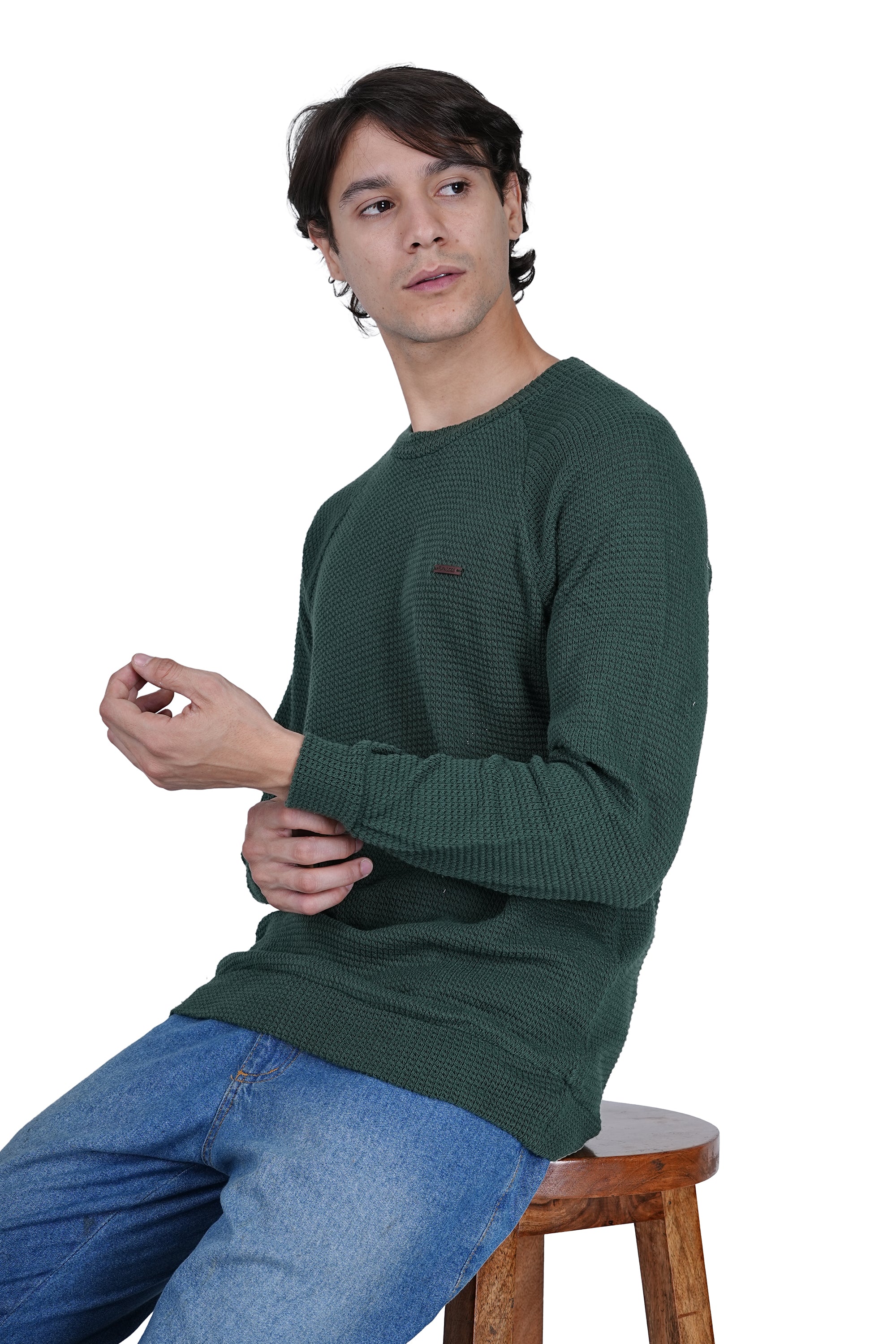 Flawless Men Green Knitted Sweater - Image 7