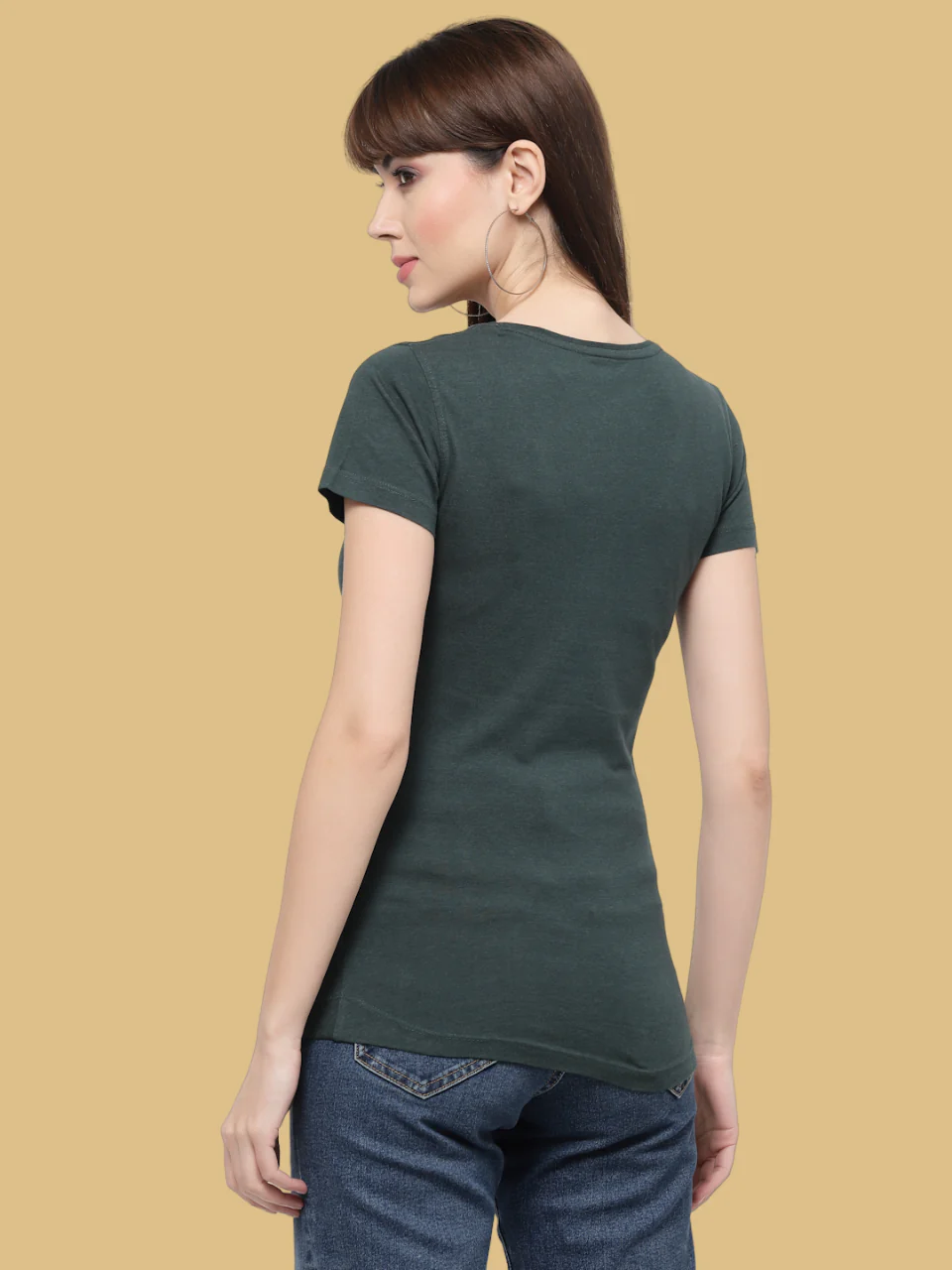Flawless Women Green Solid T-Shirt - Image 5