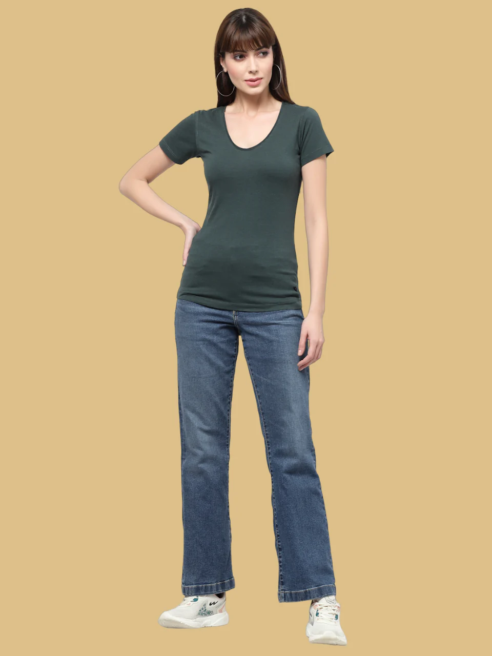 Flawless Women Green Solid T-Shirt - Image 6