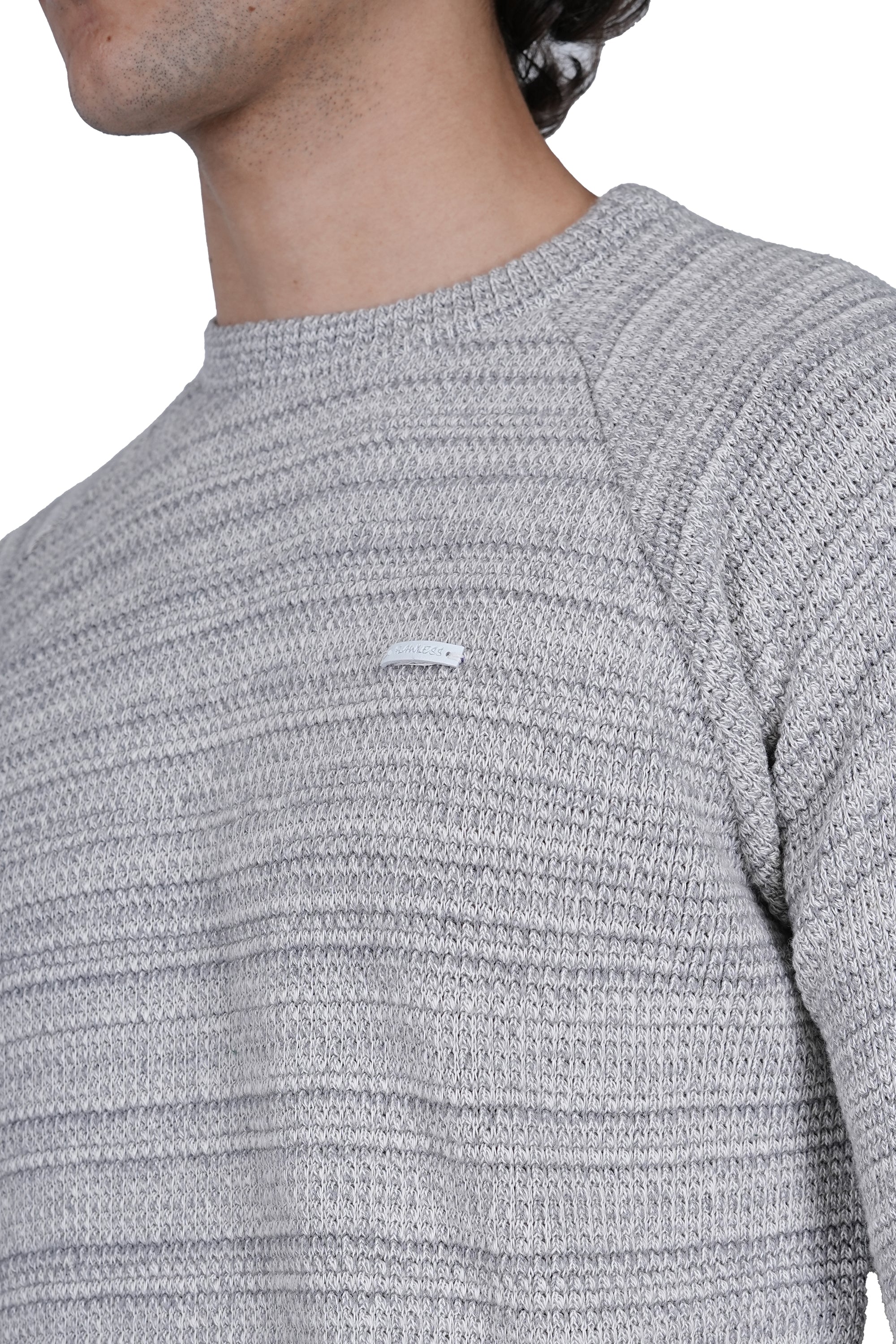 Flawless Men Grey Knitted Sweater - Image 5