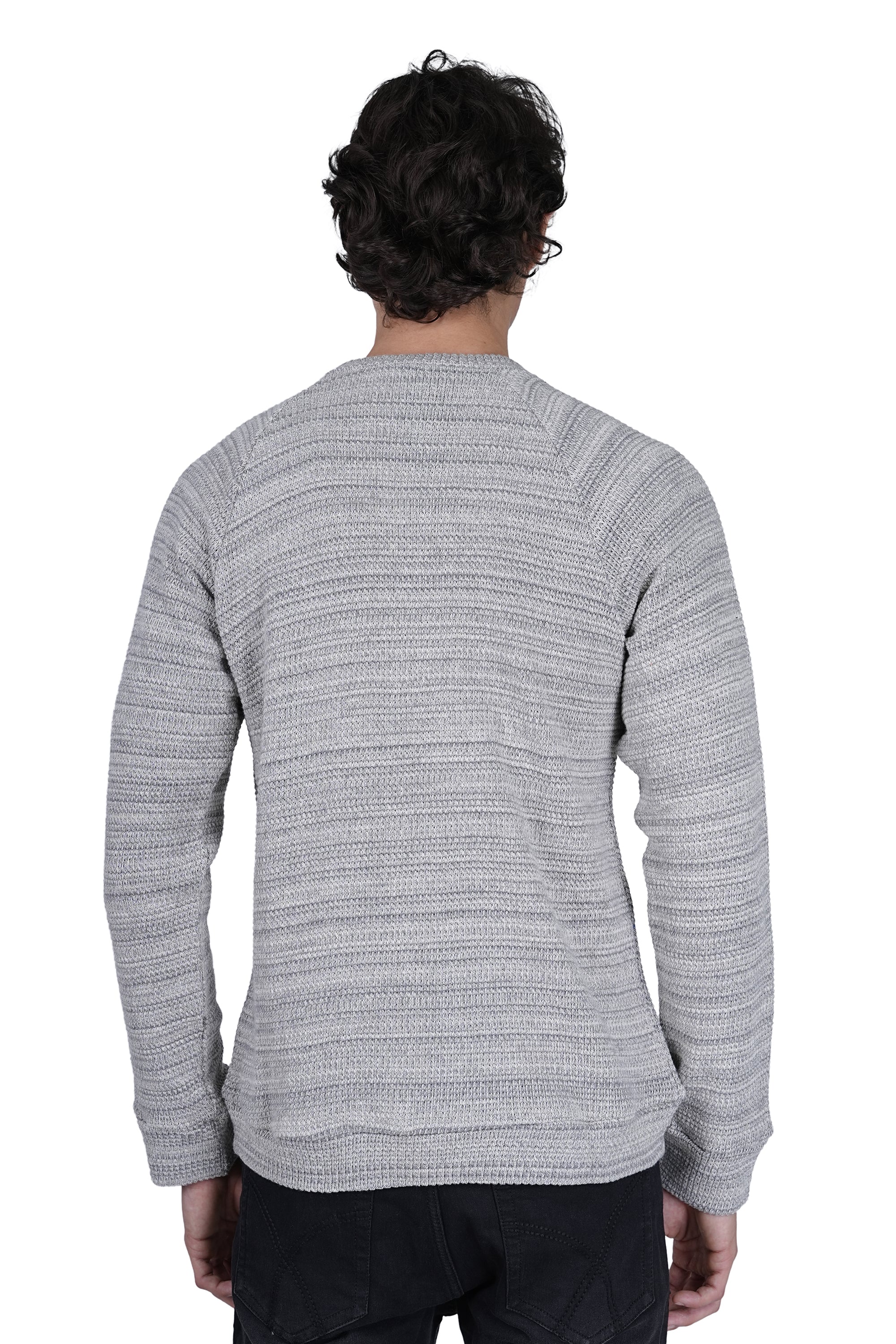 Flawless Men Grey Knitted Sweater - Image 6