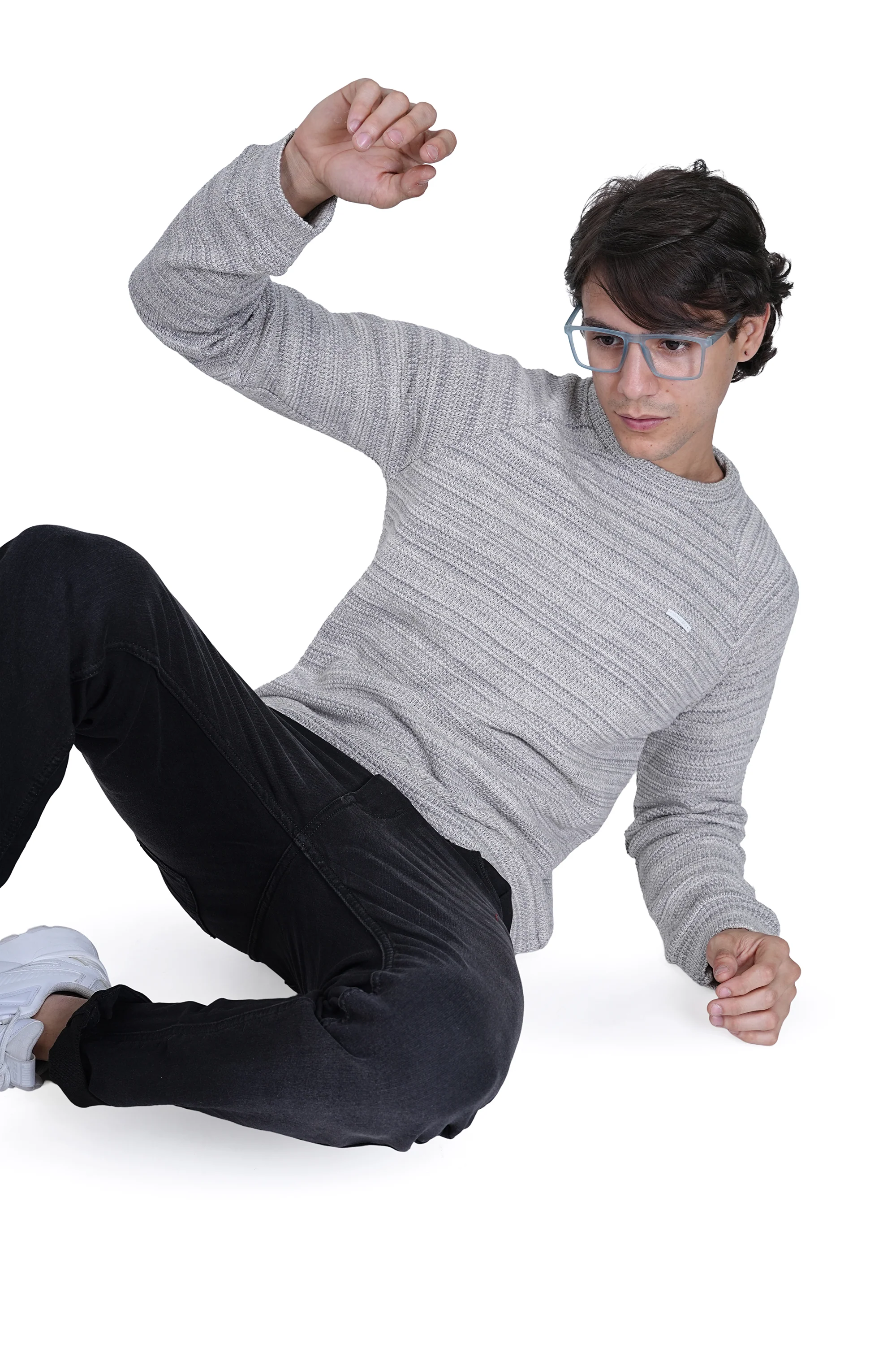 Flawless Men Grey Knitted Sweater - Image 7