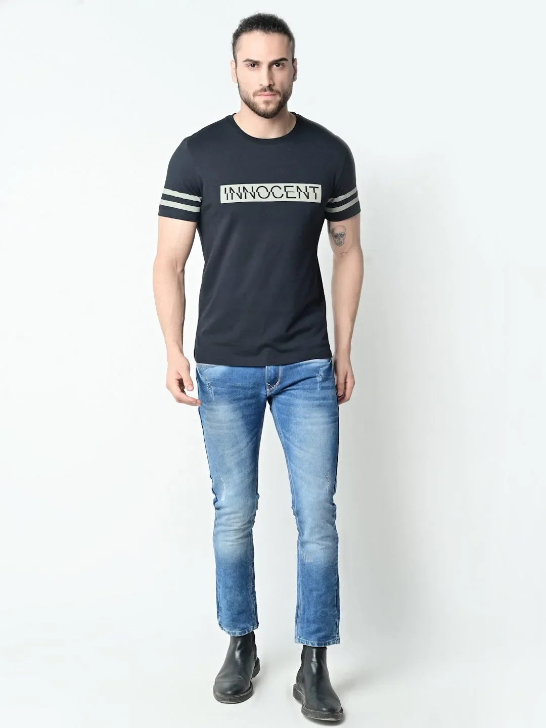Flawless Men Innocent Black Cotton T-Shirt - Image 4