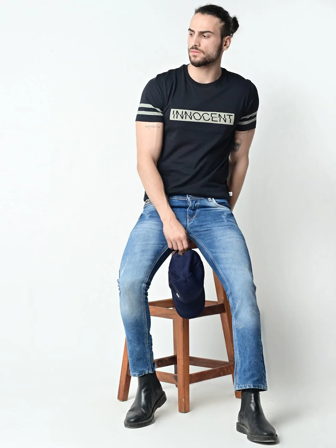 Flawless Men Innocent Black Cotton T-Shirt - Image 6