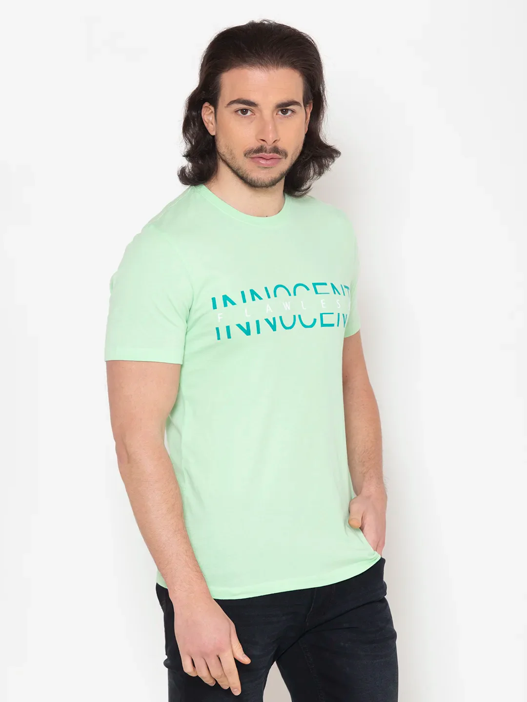 Flawless Innocent Cotton Green T-Shirt - Image 5