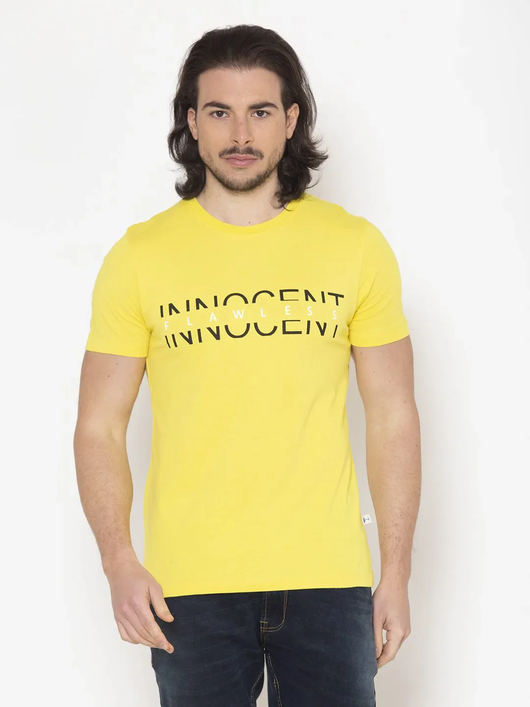 Flawless Innocent Yellow Casual T-Shirt For Men