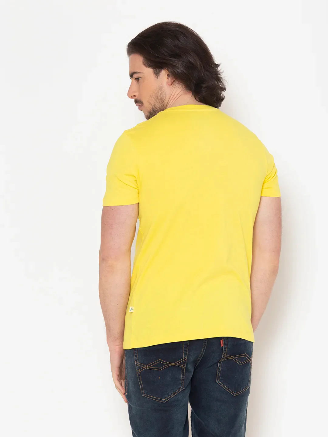 Flawless Innocent Yellow Casual T-Shirt For Men - Image 2