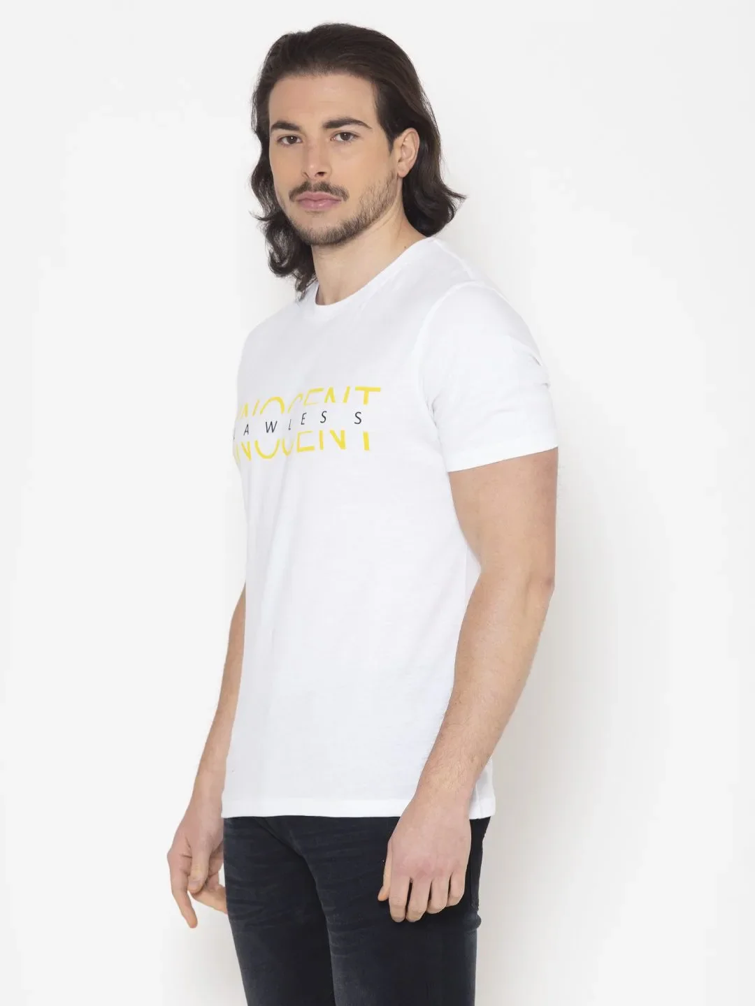 Flawless Innocent White Printed T-Shirt For Men - Image 4