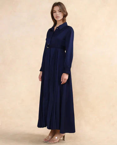 PLAIN MAXI DRESS VANADZOR - NAVY - Image 4