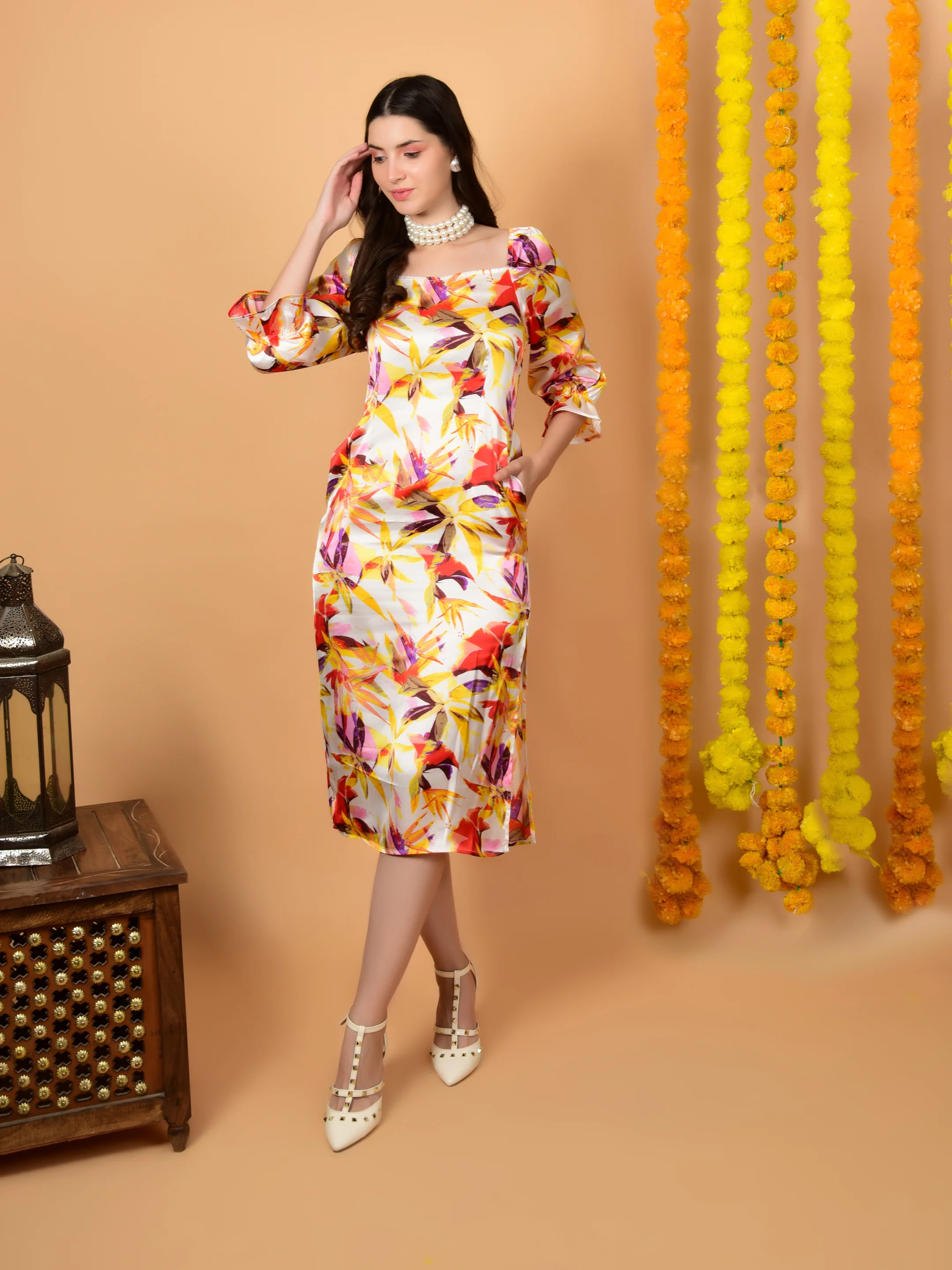 Flawless Latest Multicolor A-Line Dress For Women | DARCIE
