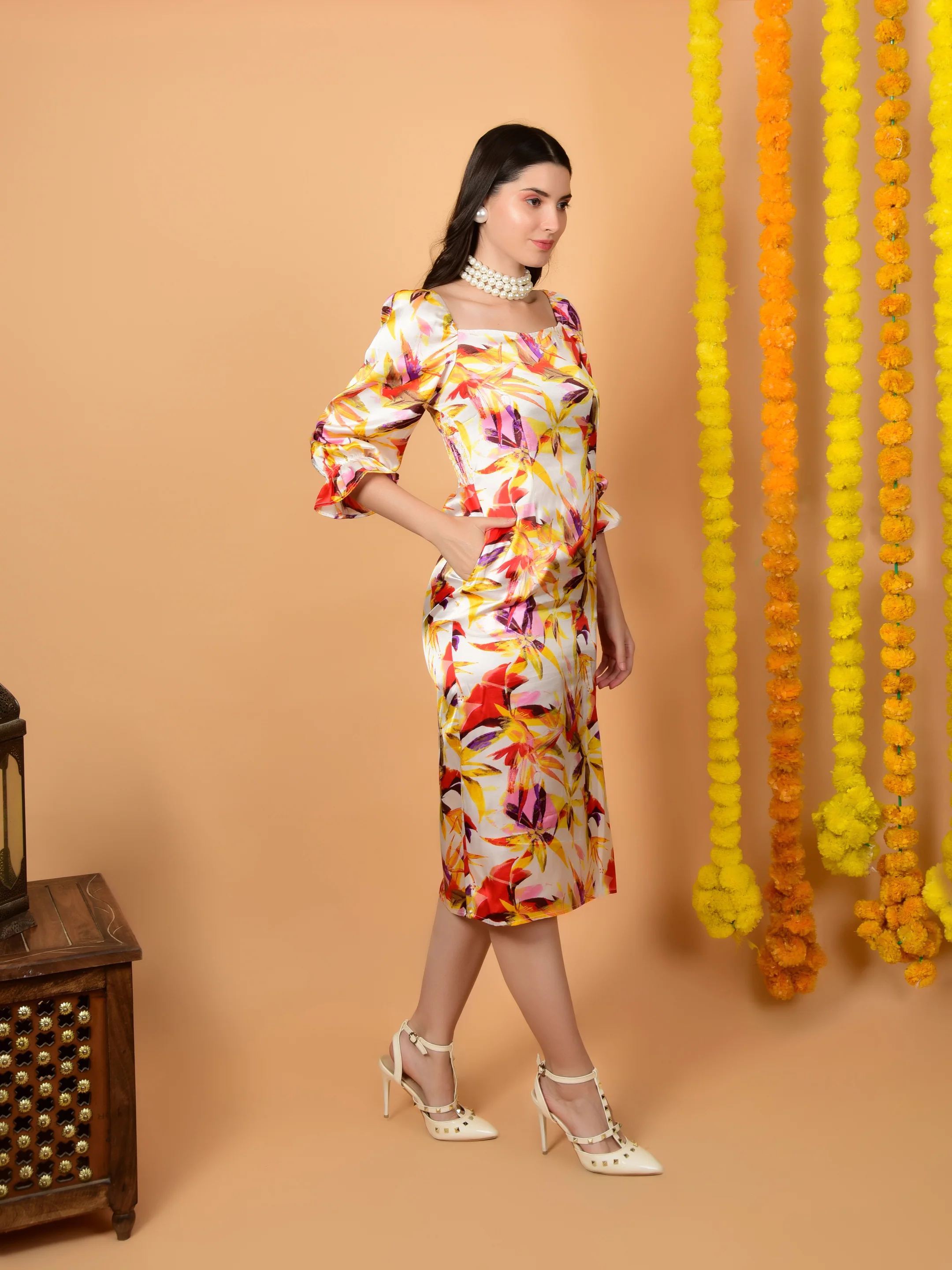 Flawless Latest Multicolor A-Line Dress For Women | DARCIE - Image 4