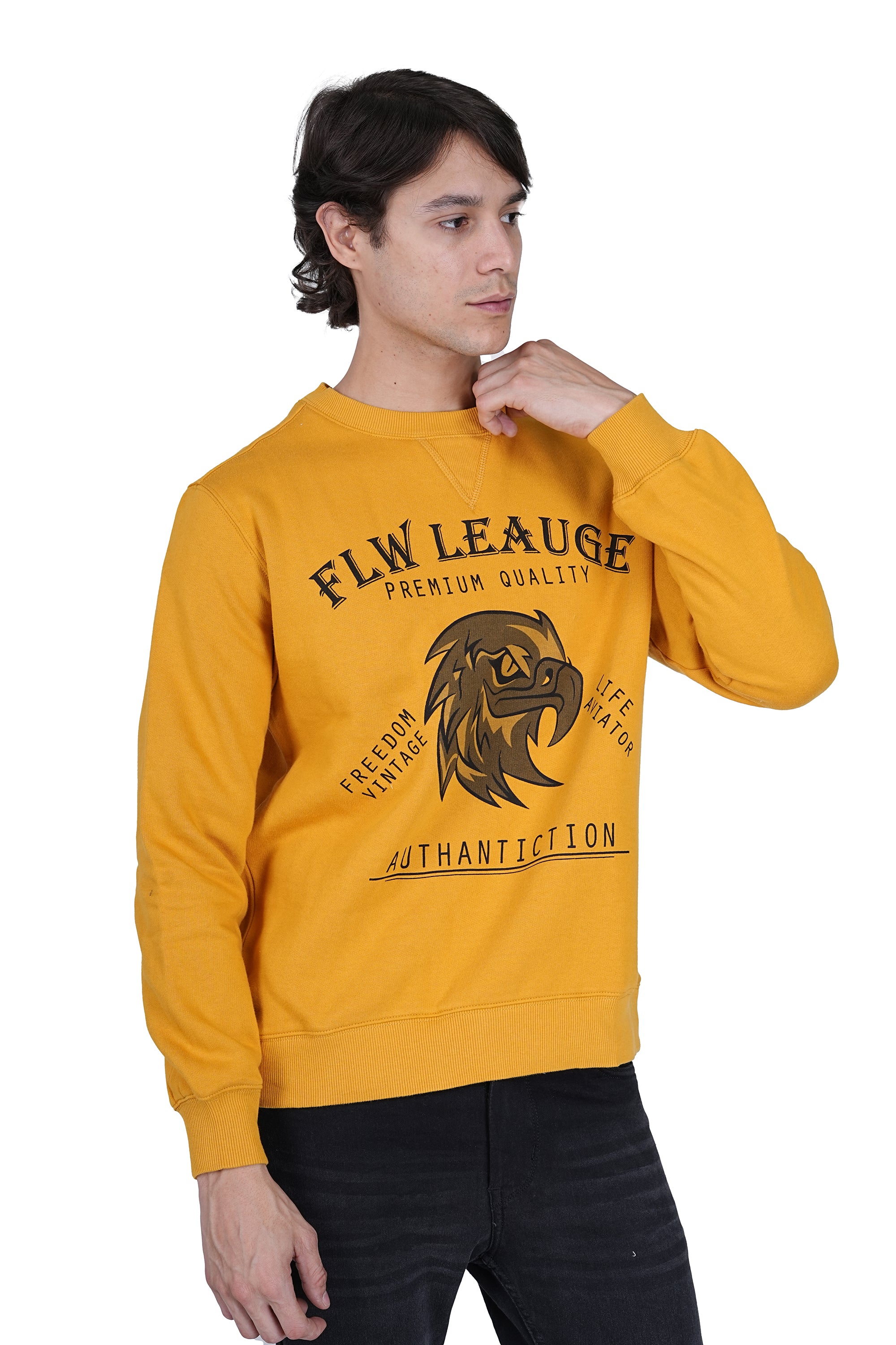 Flawless Men's Supreme Mustard Sweatshirt - Image 4
