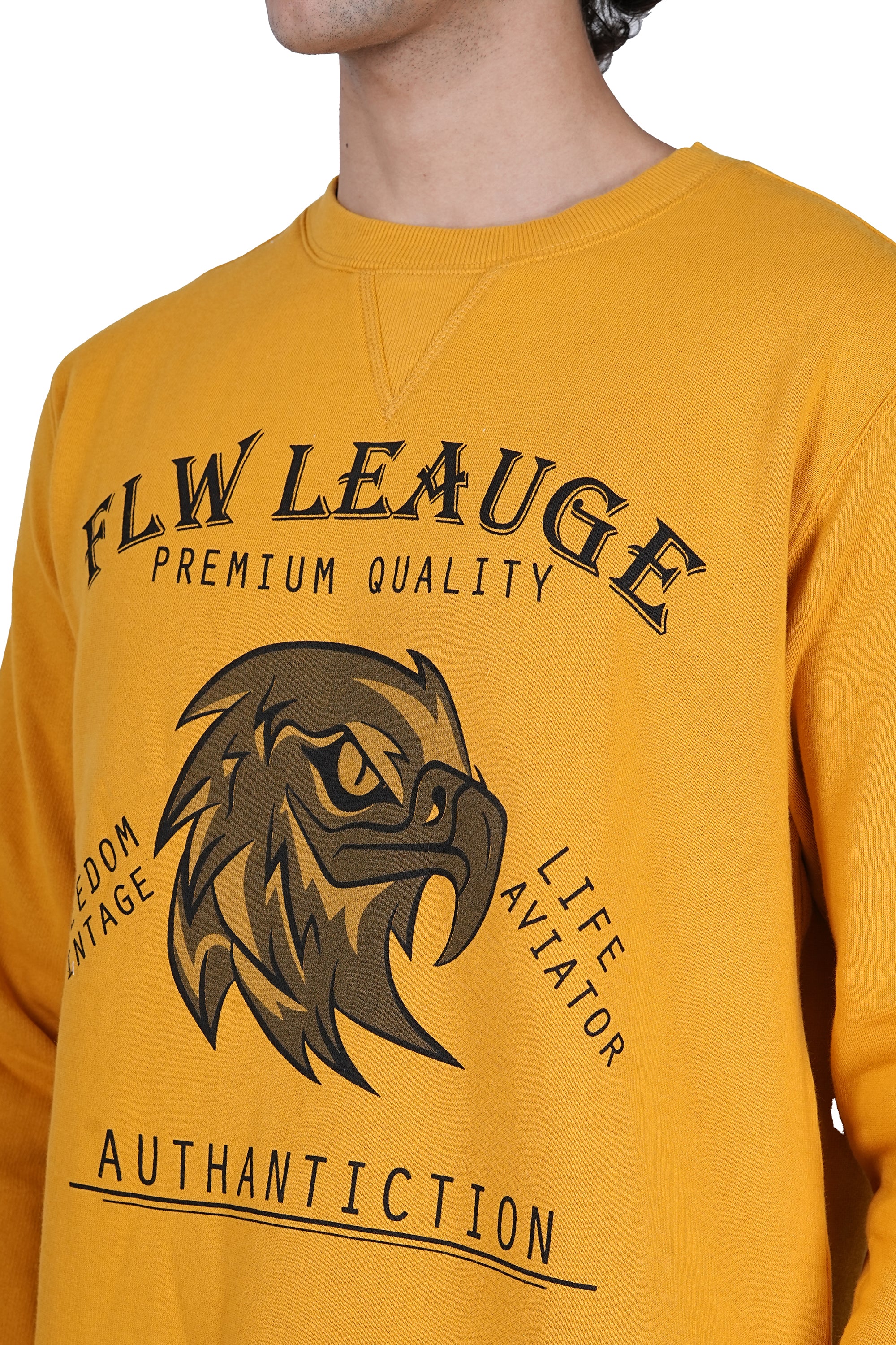 Flawless Men's Supreme Mustard Sweatshirt - Image 5